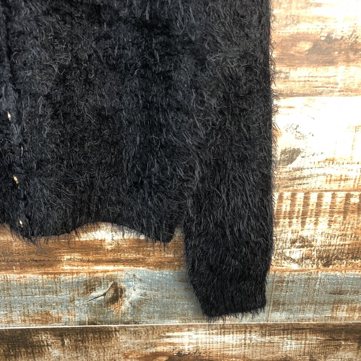 Japanese Brand DL HK Works London Black fur shaggy Mohair Knitwear #C364 Size M / US 6-8 / IT 42-44 - 8 Thumbnail