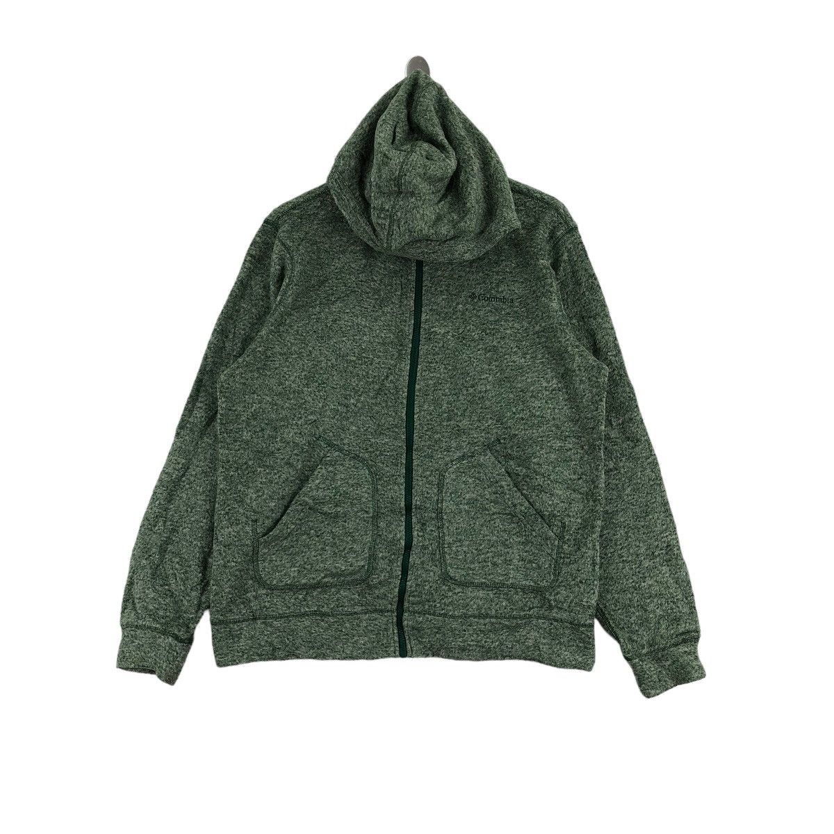 image of Columbia Fleece Jacket Outdoor Camping Hiking in Green, Men's (Size Large)
