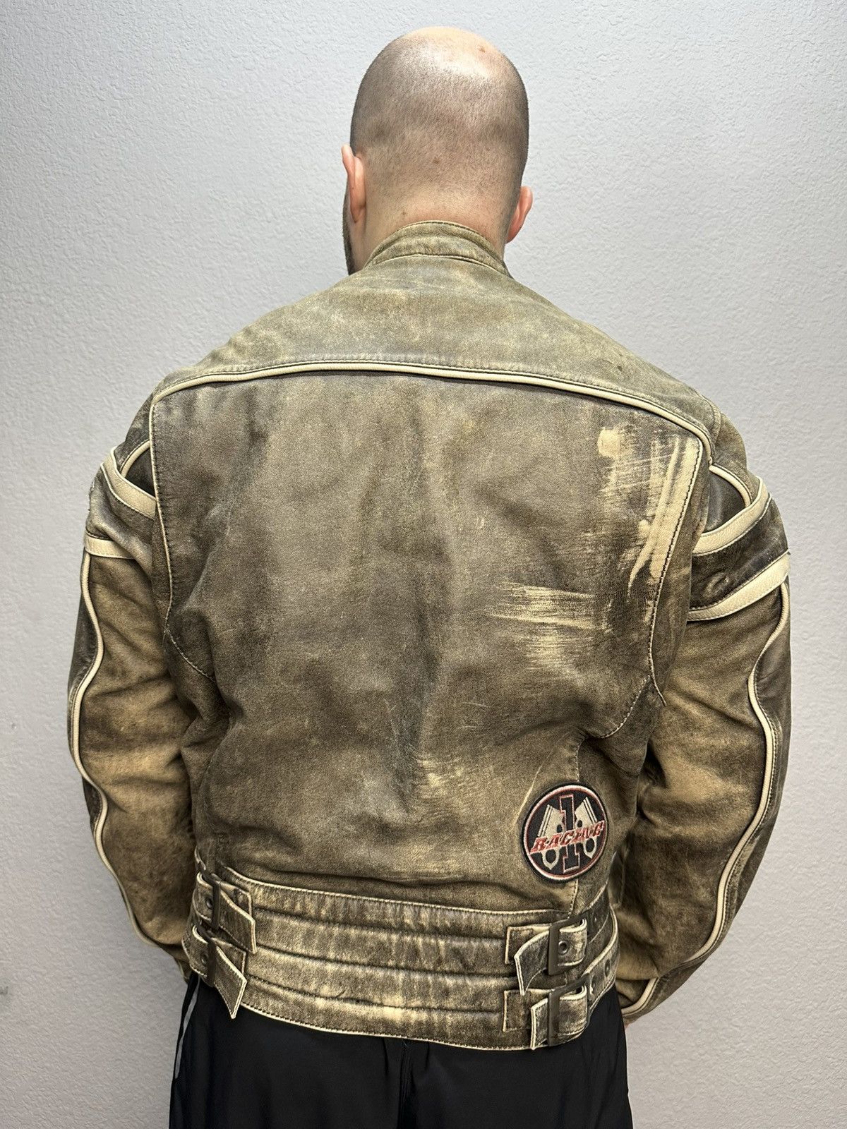 If Six Was Nine Vintage Racing Leather Jacket Biker Spirit Motors Y2K Size US L / EU 52-54 / 3 - 4 Thumbnail