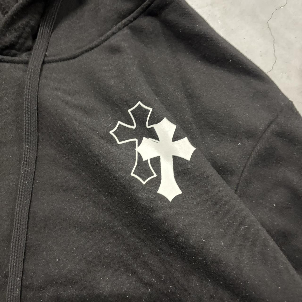 Vintage Crazy Vintage Y2K/2000s Chrome Hearts Style Cross Y2K Black Hoodie! Size US M / EU 48-50 / 2 - 2 Thumbnail