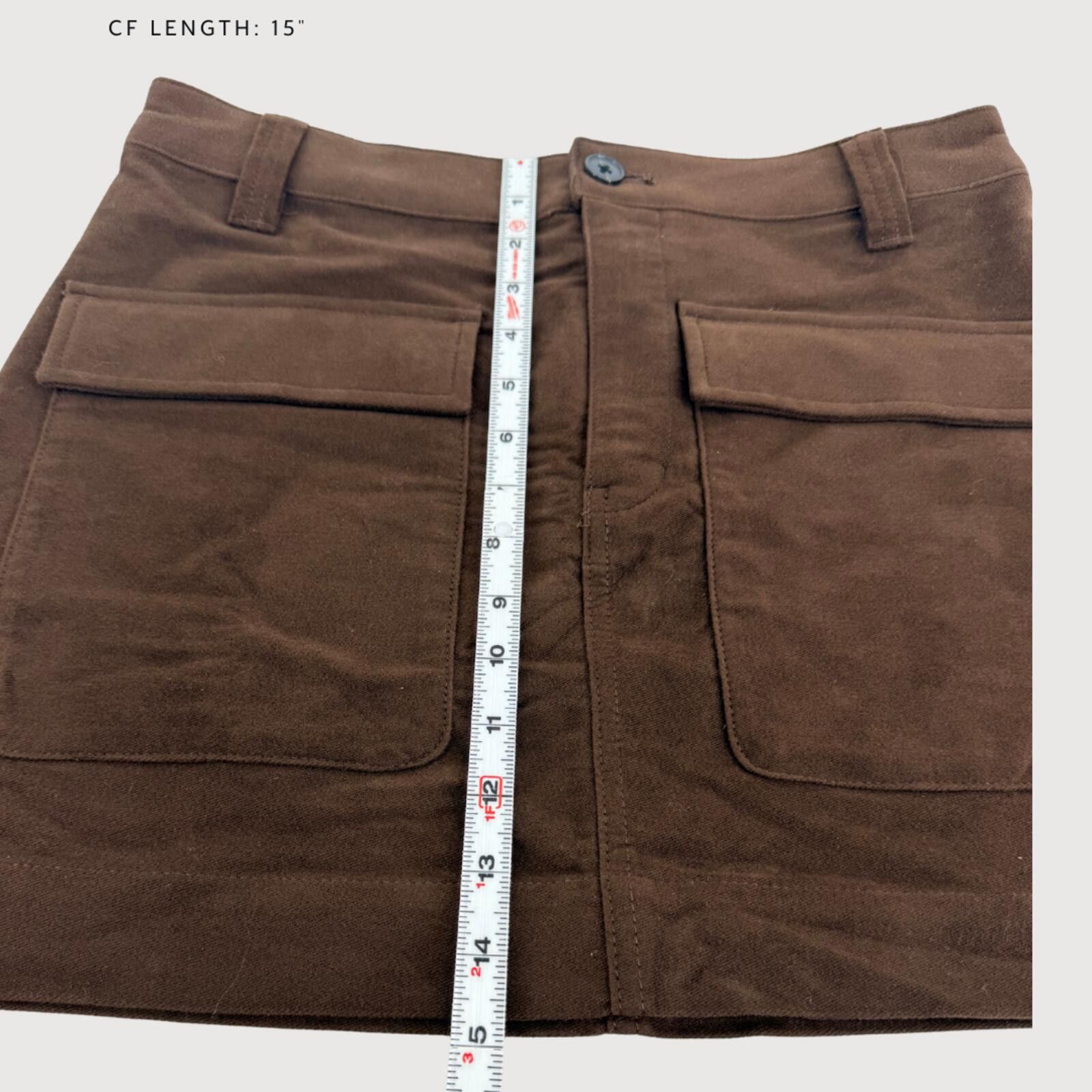 Madewell Madewell NWT Utility Twill Mini Skirt Chocolate 0 Size 25" / US 0 / IT 36 - 7 Thumbnail