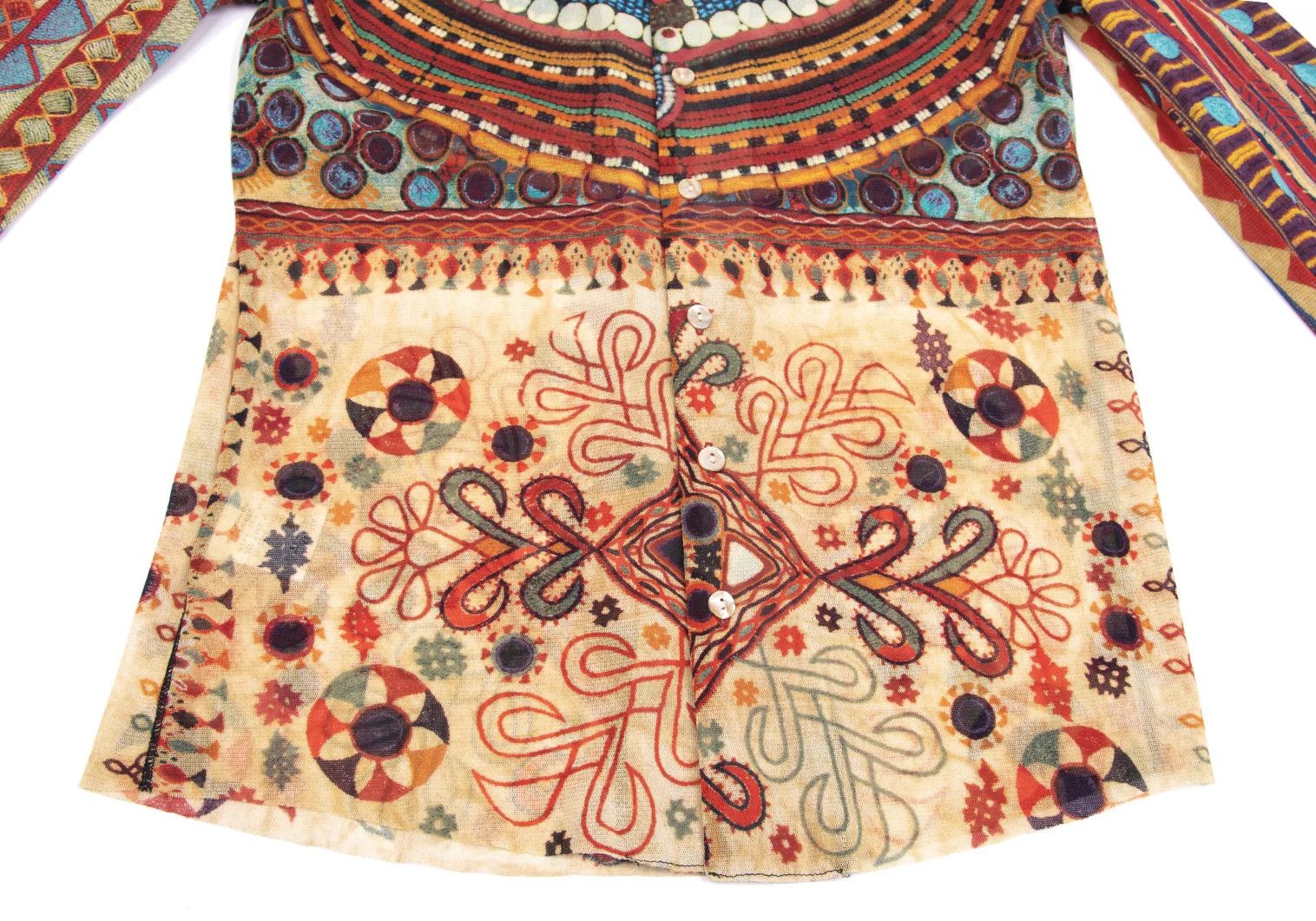 Jean Paul Gaultier Ethnic Print Power Net Shirt Multi Color Size 48 Size US M / EU 48-50 / 2 - 7 Thumbnail