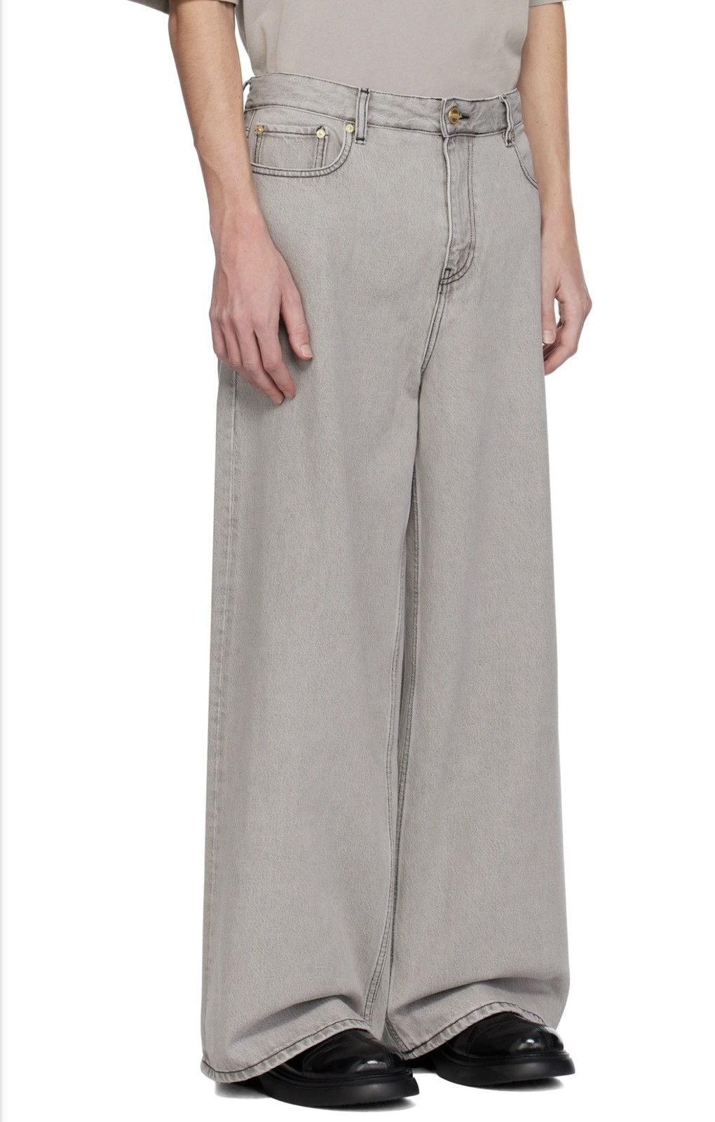 Ganni GANNI Gray Future Denim Wide Jeans Size 34" / US 12 / IT 48 - 13 Thumbnail