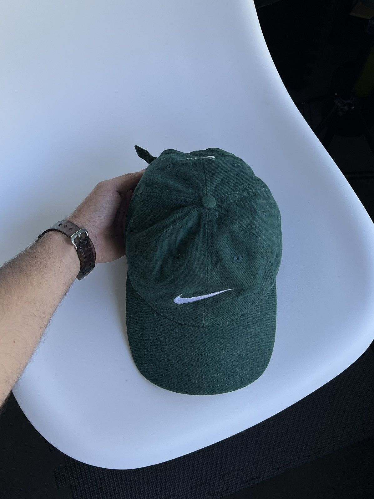 Nike × Vintage Vintage 1990s Nike Green Hat Y2K Rare Adjustable Strapback Size ONE SIZE - 6 Thumbnail