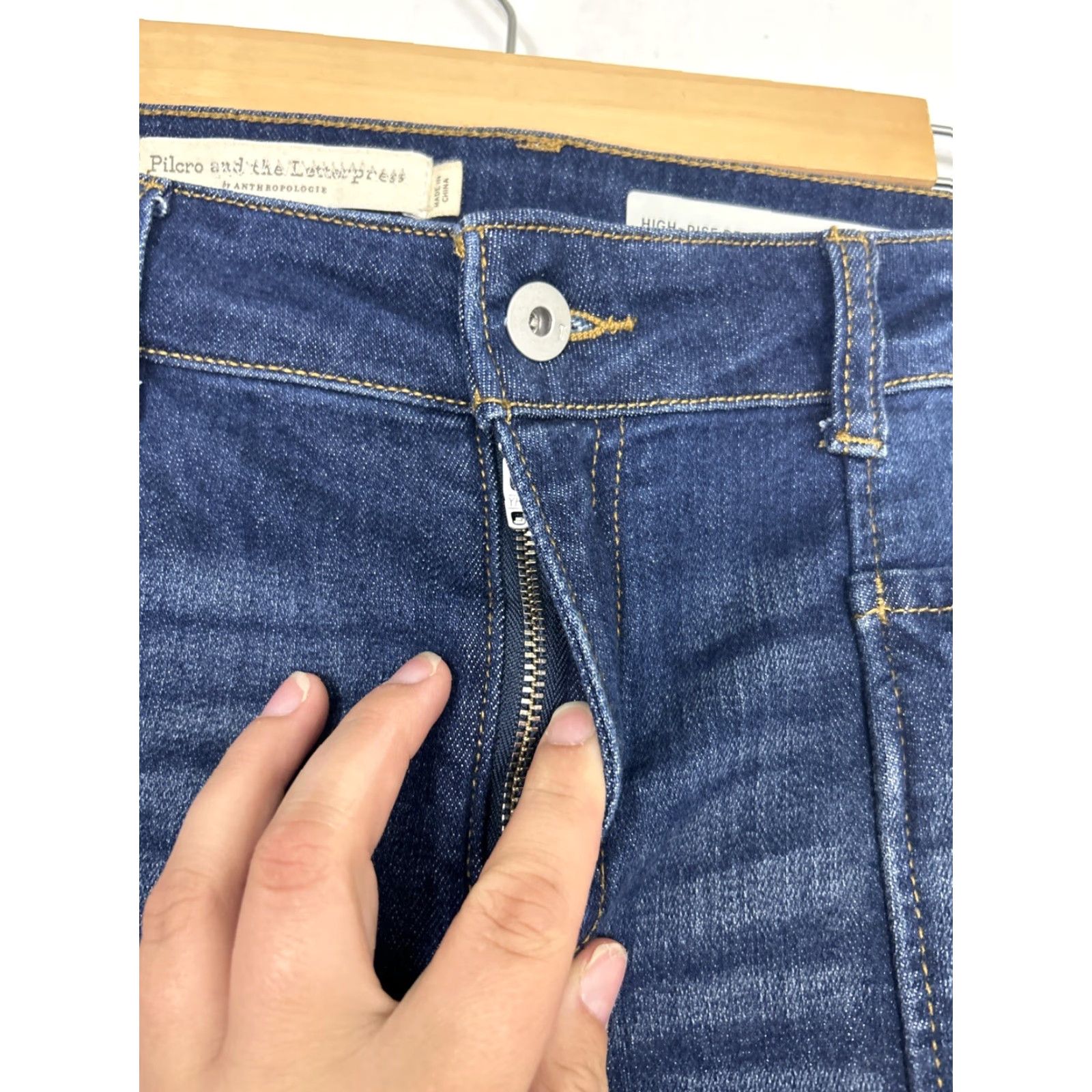 Vintage Anthropologie Pilcro Womens Jeans Denim Jegging Dark Wash 26 Regular 28in Inseam Blue Women Size 26" / US 2 / IT 38 - 6 Thumbnail