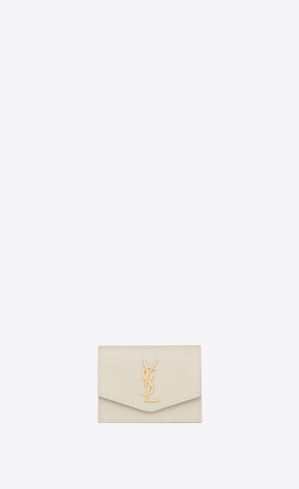 Saint Laurent Paris o1s1wg110924 Size: OS / Uptown Compact Leather Wallet Cream Size ONE SIZE - 1 Thumbnail