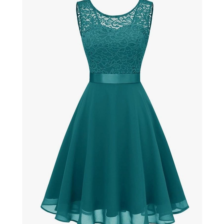 The Unbranded Brand Women's 2XL Bell Sleeve Cocktail Modest Dress GREEN Size XXL / US 16-18 / IT 52-54 - 1 Thumbnail