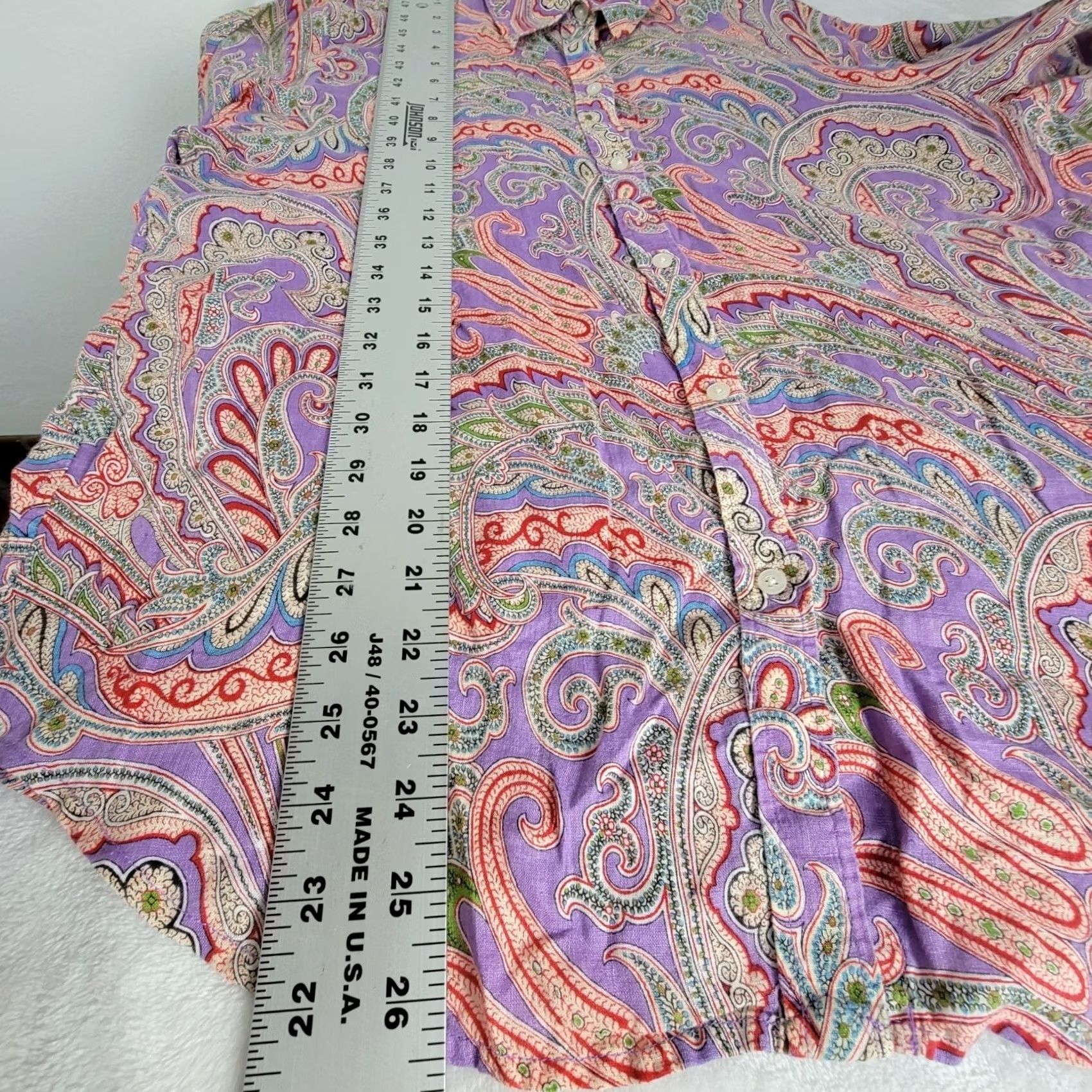 Ralph Lauren Lauren Ralph Lauren Women Paisley Linen Button-Up Blouse Shirt Large Multicolor Size L / US 10 / IT 46 - 8 Thumbnail