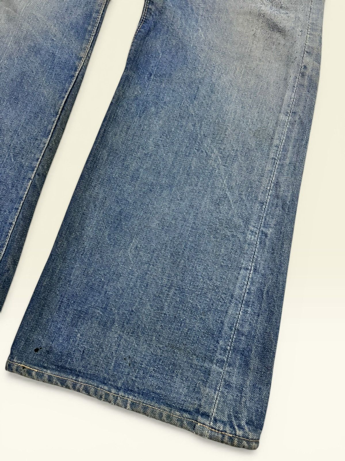 Japanese Brand Vtg 80s Canton Blue Washed Faded Sick Flared Jeans Size US 30 / EU 46 - 4 Thumbnail