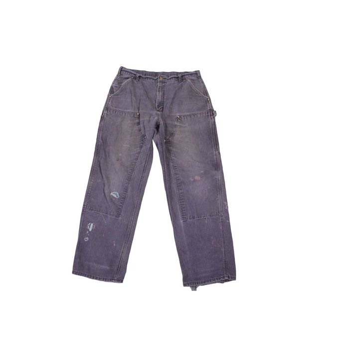 Carhartt Vintage 90s Carhartt Navy Blue Double Knee Distressed Workwe ...