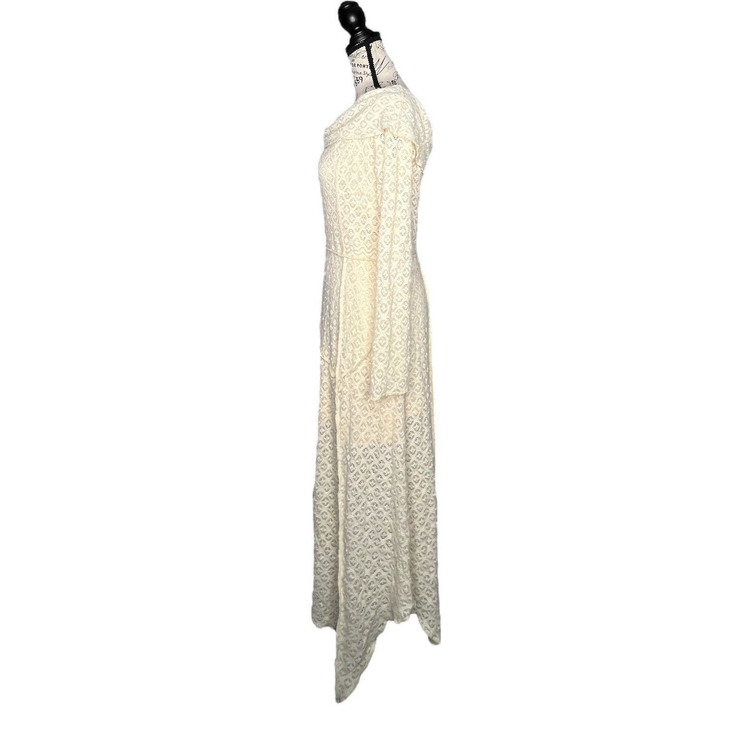 Other Yaya Asymmetrical Off-The-Shoulder Lace Midi Dress Long Sl Size S / US 4 / IT 40 - 3 Thumbnail