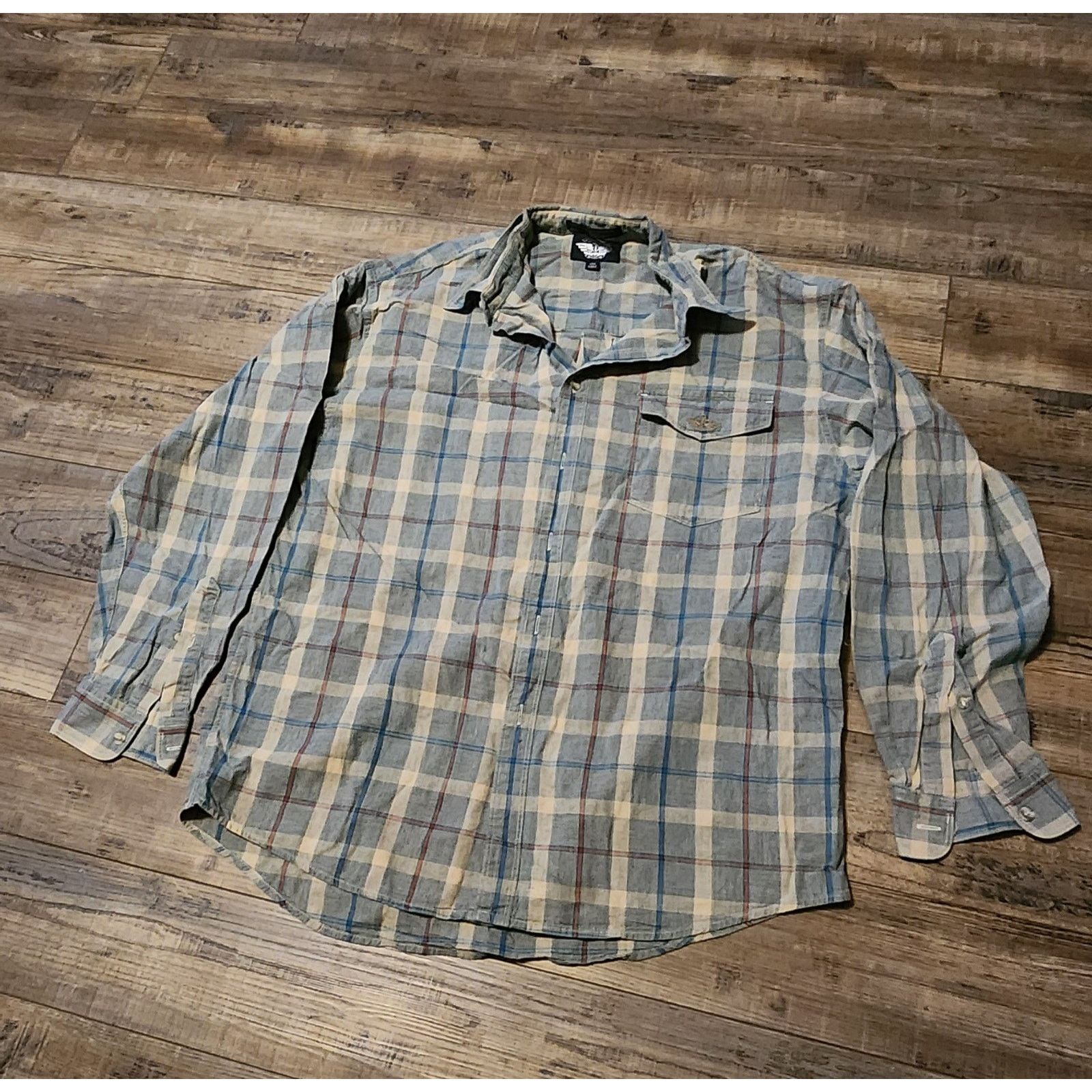 Dockers Dockers Blue Plaid Long Sleeve Button Up Shirt Sz Large 1407 Size US L / EU 52-54 / 3 - 1 Thumbnail