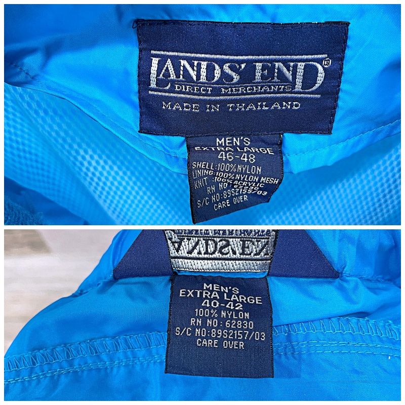 Lands' End Lands End Vintage 2 Piece Nylon Rain Tracksuit Set Blue Mens Size US XL / EU 56 / 4 - 12 Thumbnail