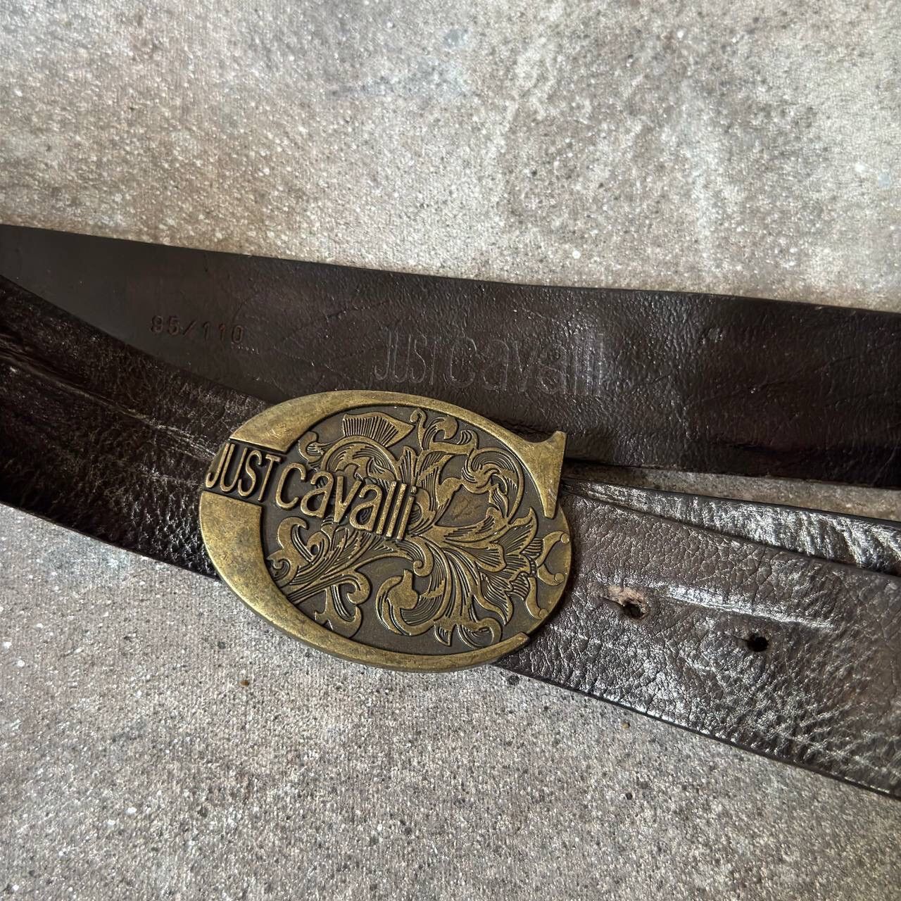 Just Cavalli 2000’s Vintage Big Buckle Leather Belt