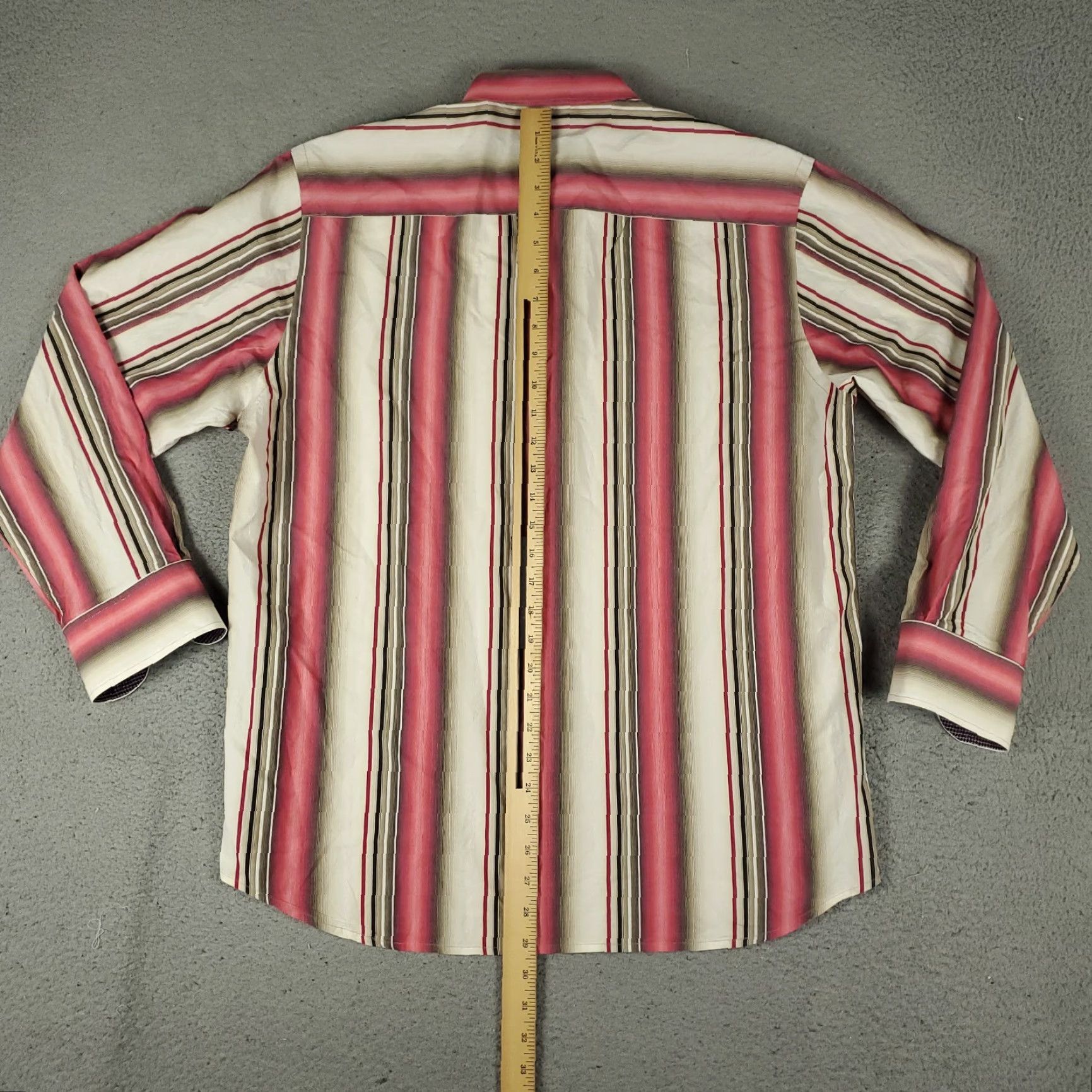 Tommy Bahama Tommy Bahama Shirt Mens M Red Beige Striped Button-Up Long Sleeve Cotton Classic Vacation Beachwear Size US M / EU 48-50 / 2 - 6 Thumbnail