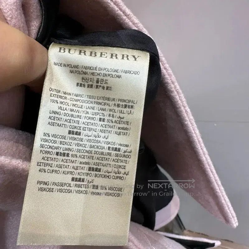 Burberry Burberry Light Pink Wool Coat for Women. Size S / US 4 / IT 40 - 4 Thumbnail
