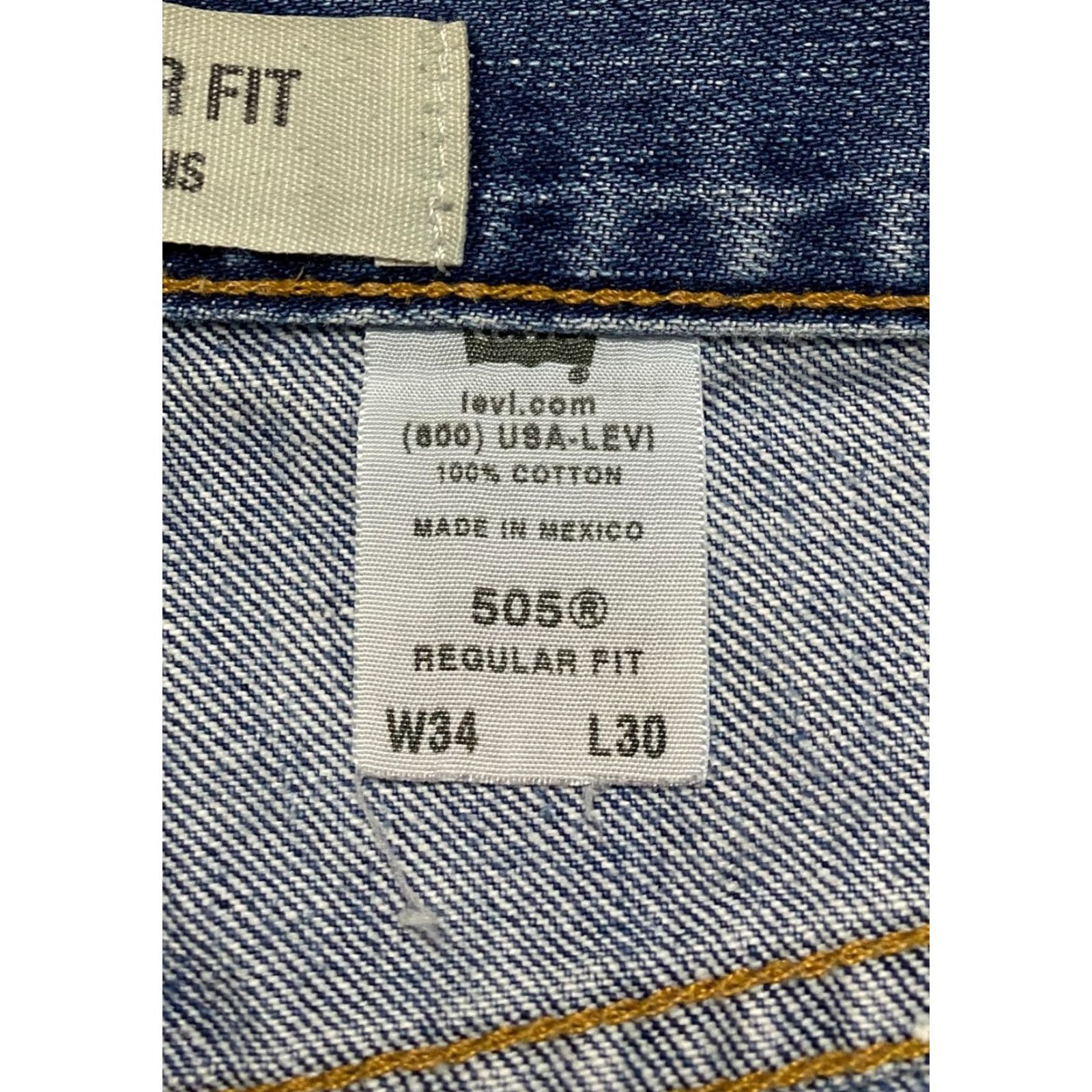Levi's VINTAGE Levi's 505 Jeans Mens Regular Fit 34x30 Blue Denim 90s Straight 5-Pocket Design Blue Jeans Mens Regular Size US 34 / EU 50 - 5 Thumbnail