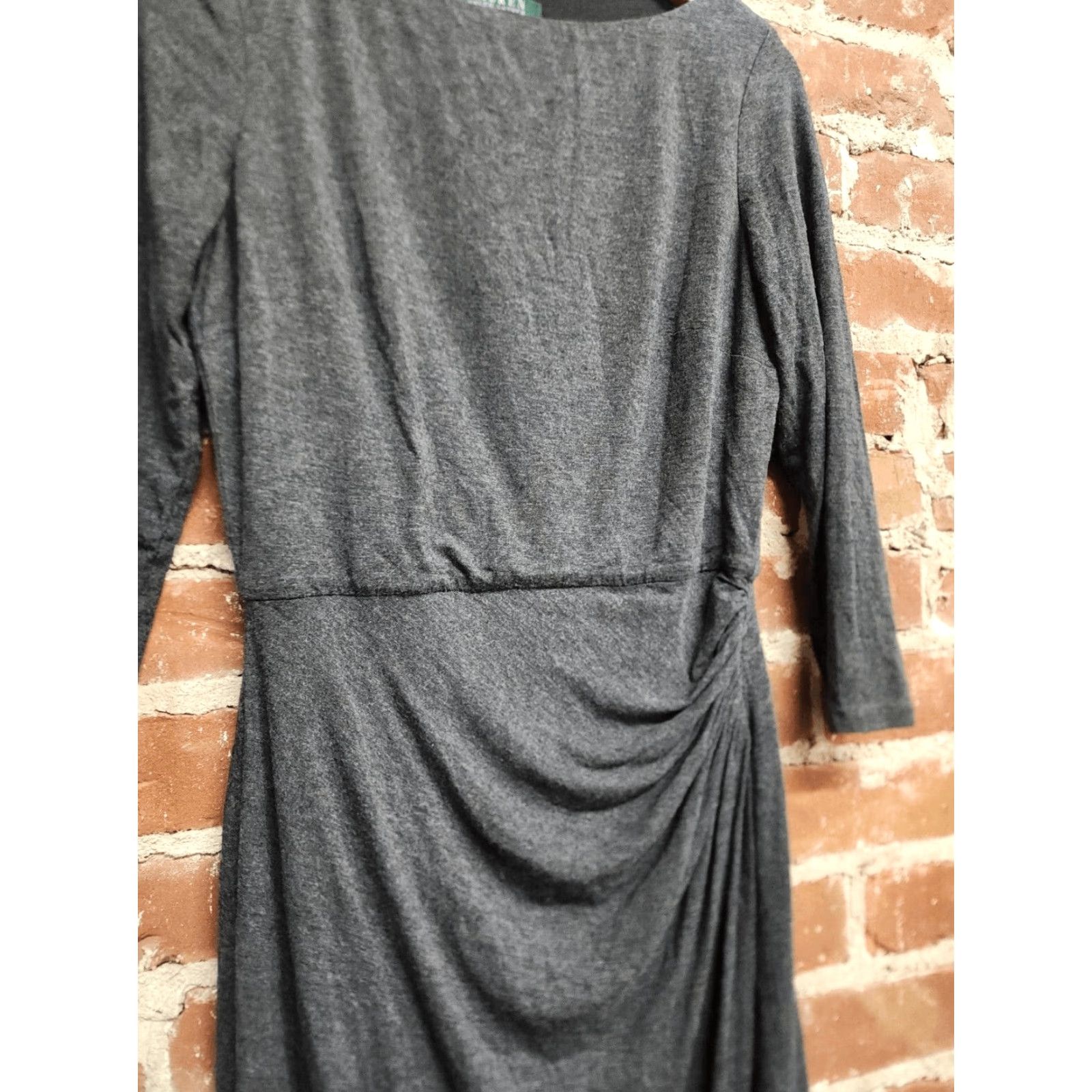 Ralph Lauren Lauren Ralph Lauren Dress Womens 6 Gray Knit Sleeveless Ruched Side Size M / US 6-8 / IT 42-44 - 4 Thumbnail