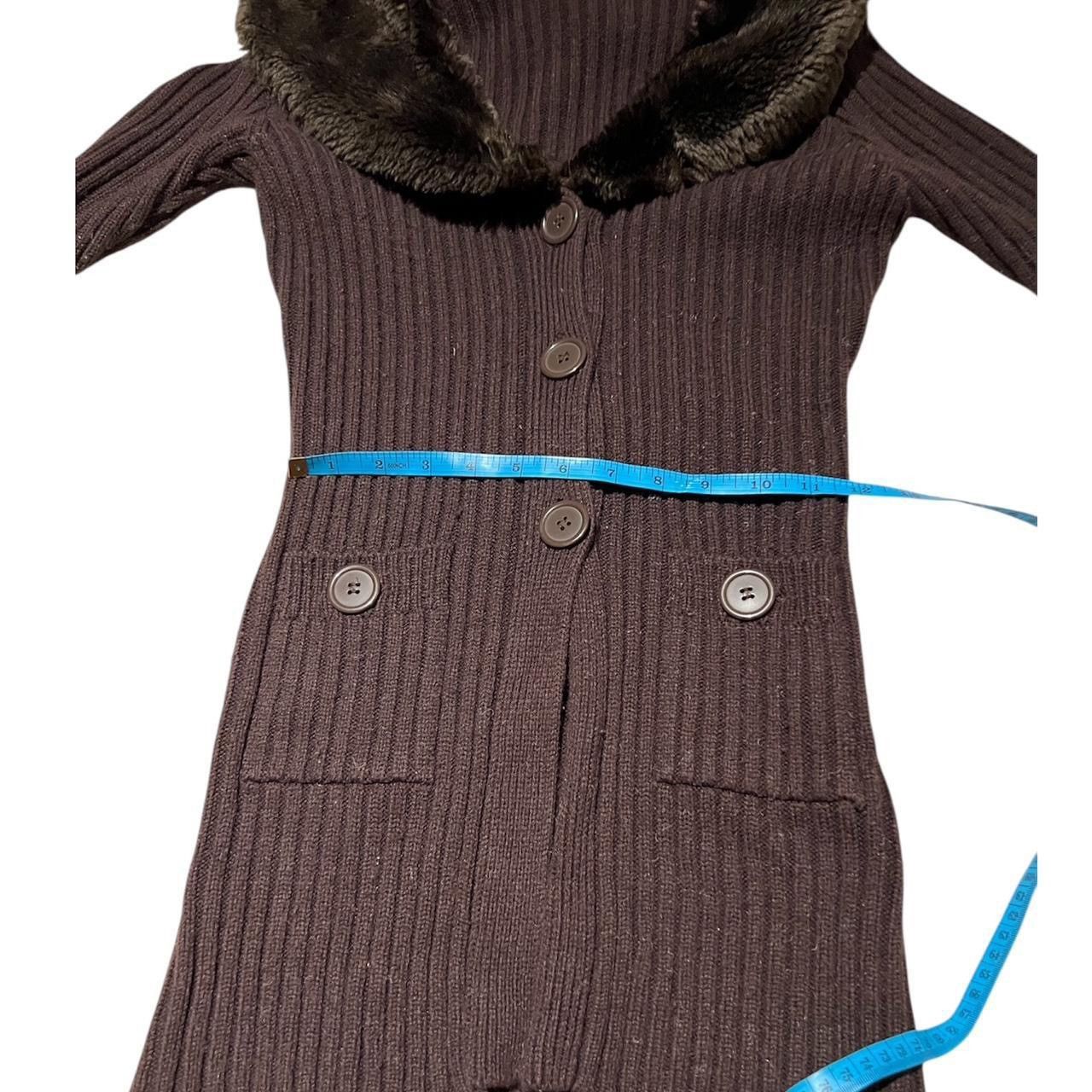 Other Brown faux fur trim long cardigan Size S / US 4 / IT 40 - 3 Thumbnail