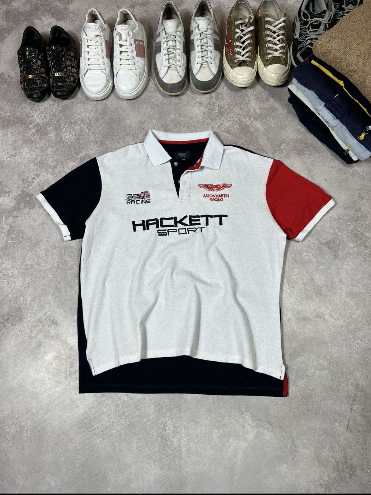 Vintage Vintage Hackett Aston Martin GB Racing Polo Size US XL / EU 56 / 4 - 1 Thumbnail