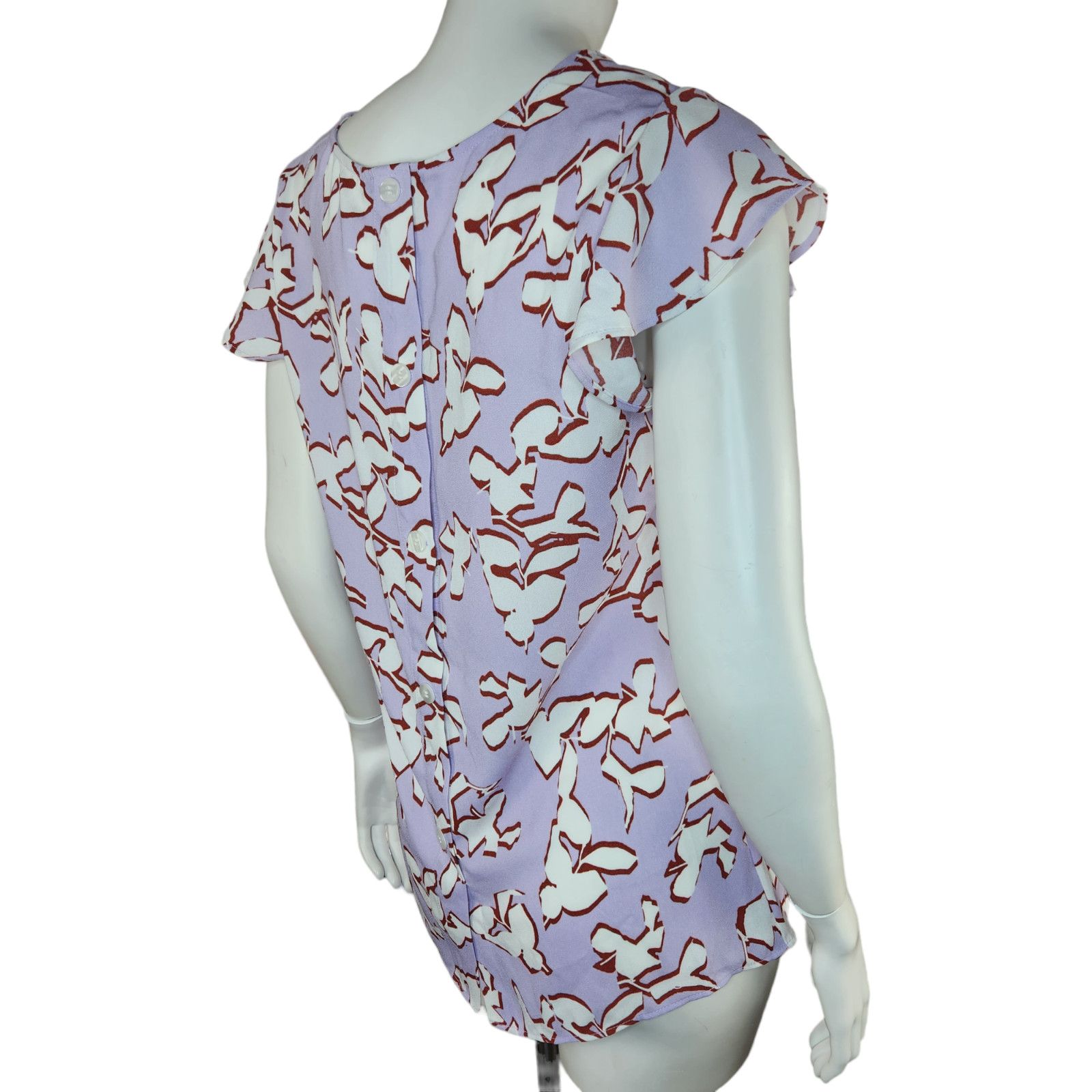 Other Halogen Purple Charlie Floral Back Blouse Women XS Size XS / US 0-2 / IT 36-38 - 7 Thumbnail