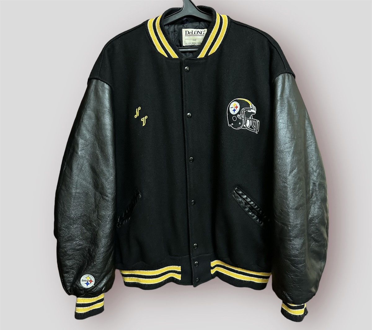 image of Delong Steelers Pittsburgh VTG 90's Jacket Size XL in Black, Men's