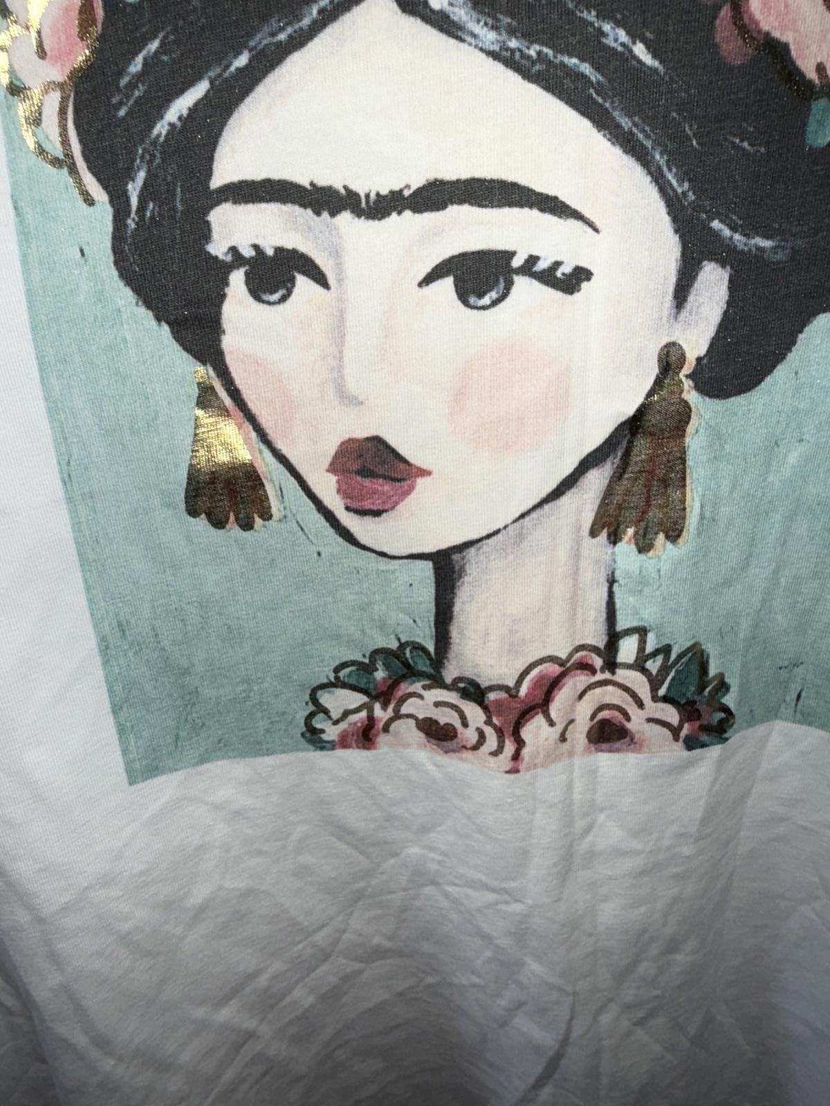Designer Moda Italia Floral Portrait T-Shirt Size L / US 10 / IT 46 - 3 Thumbnail