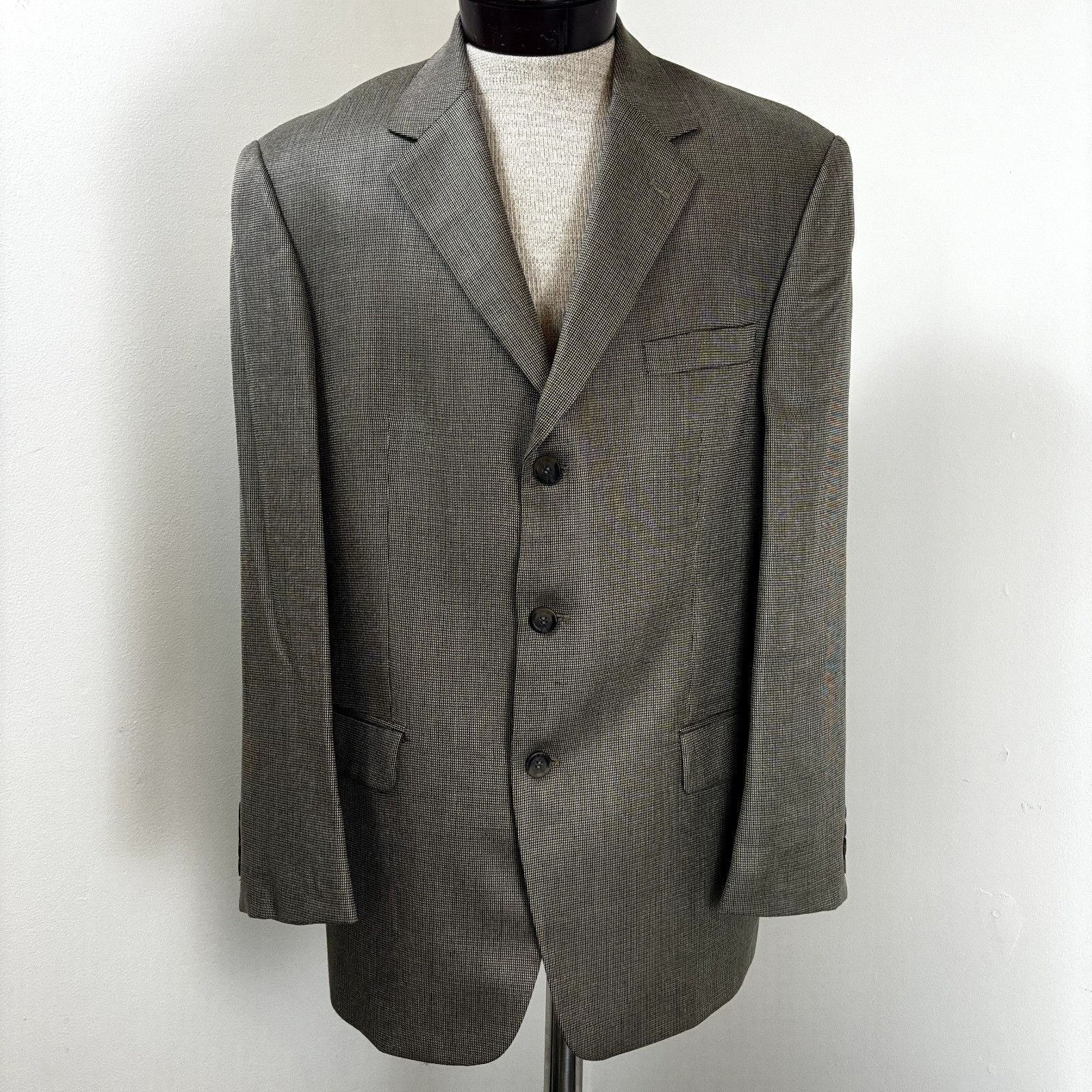 Andrew Fezza Andrew Fezza Men's Flannel Sport Coat Blazer Size 43R Silk W Size 42R - 9 Thumbnail
