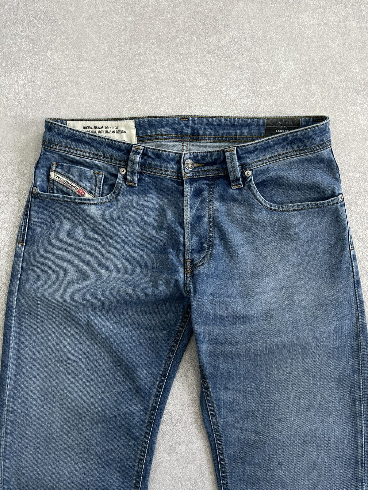 Diesel Diesel Larkee Straight Fit y2k Low Rise Leather Patch Jeans Size US 33 - 7 Thumbnail