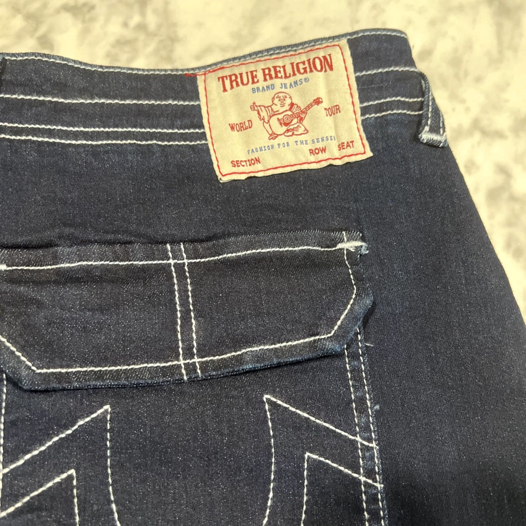 True Religion VINTAGE? No — actually not vintage; True Religion Denim Maxi Skirt 29 Dark Blue Wash NWT Go West High Slit 90s, Casual Womens Skirt Size 29" - 5 Thumbnail