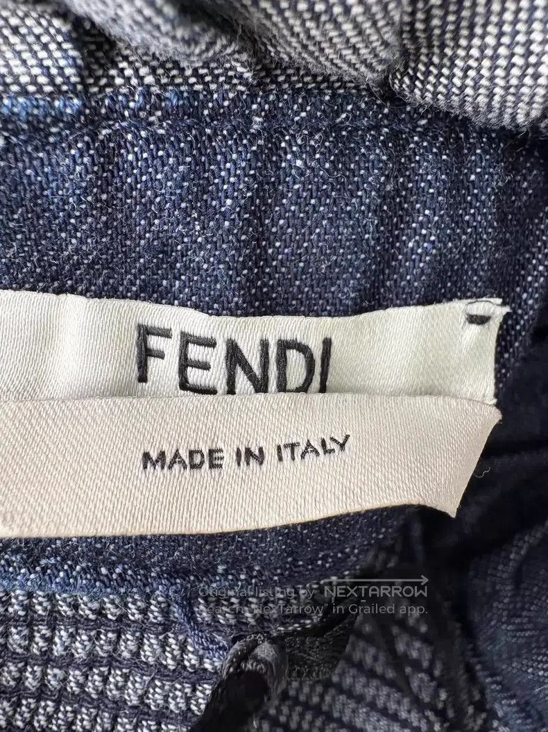 Fendi Fendi Deep Blue Lace High Neck Lantern Sleeve Denim Dress, Size XS / US 0-2 / IT 36-38 - 6 Thumbnail