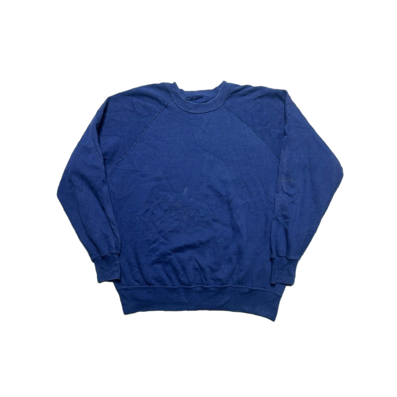 Vintage VINTAGE 70s 80s crewneck sweatshirt pullover navy blue blank raglan XL Shirt Men Pullover 80s Mens XL Navy Blue Vintage Sweatshirt Size US XL / EU 56 / 4 - 1 Thumbnail