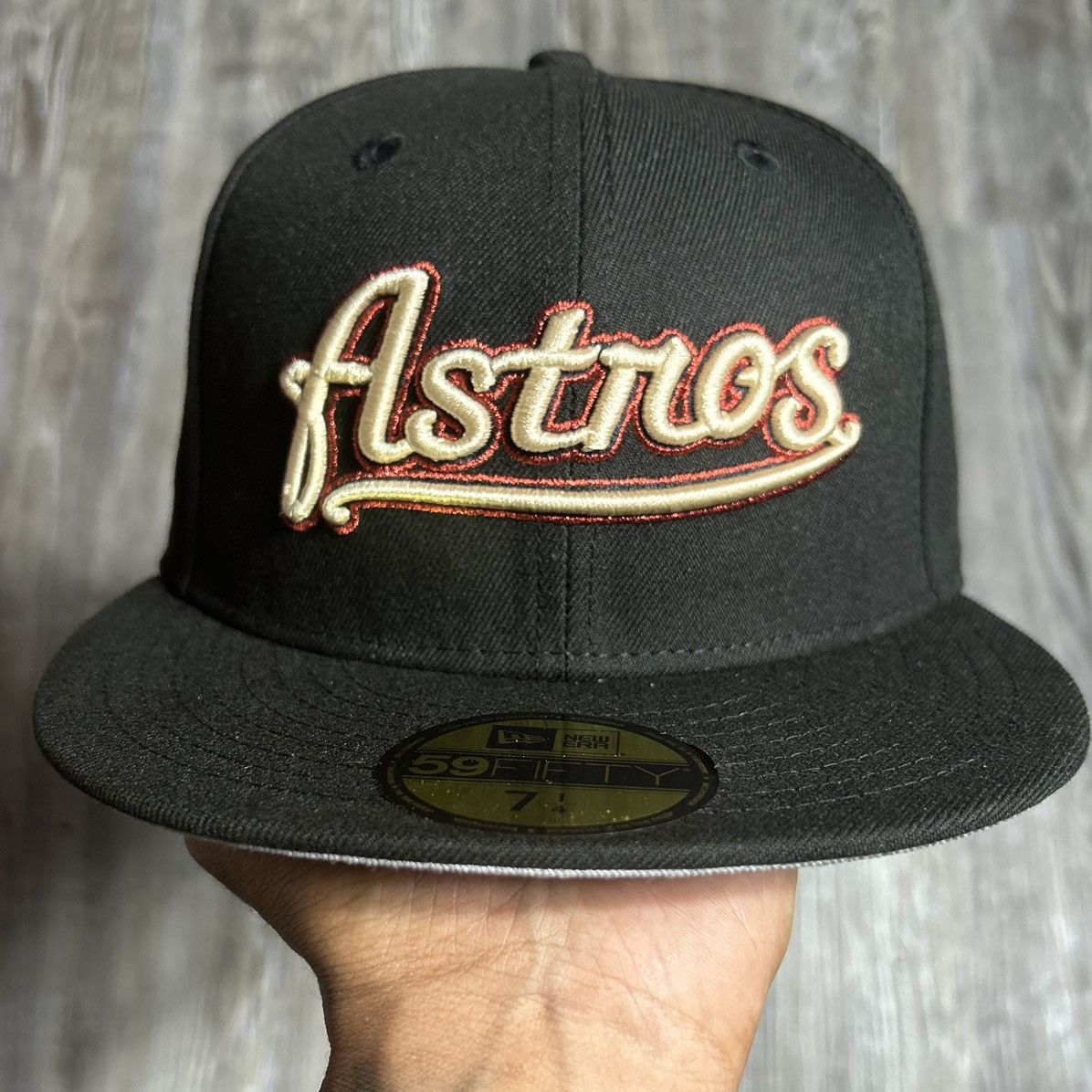 Stone Script Houston Astros Celebrating 45 Years New Era Fitted 75/8