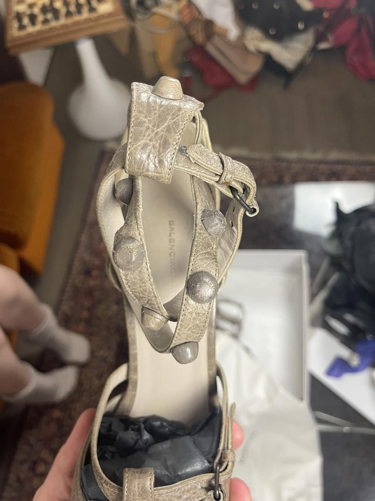 Balenciaga Balenciaga - 37 Beige Wedge Espadrille Sandals Size US 7.5 / IT 37.5 - 3 Thumbnail