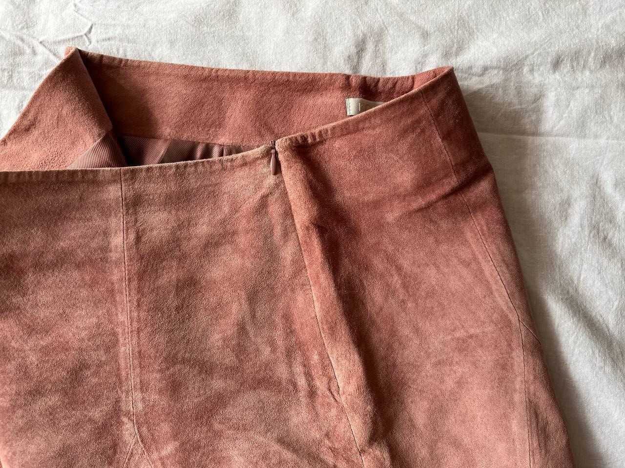 Designer × Other × Vintage KOOKAI pastel pink brushed pigskin vintage mini skirt Size 33" - 3 Thumbnail