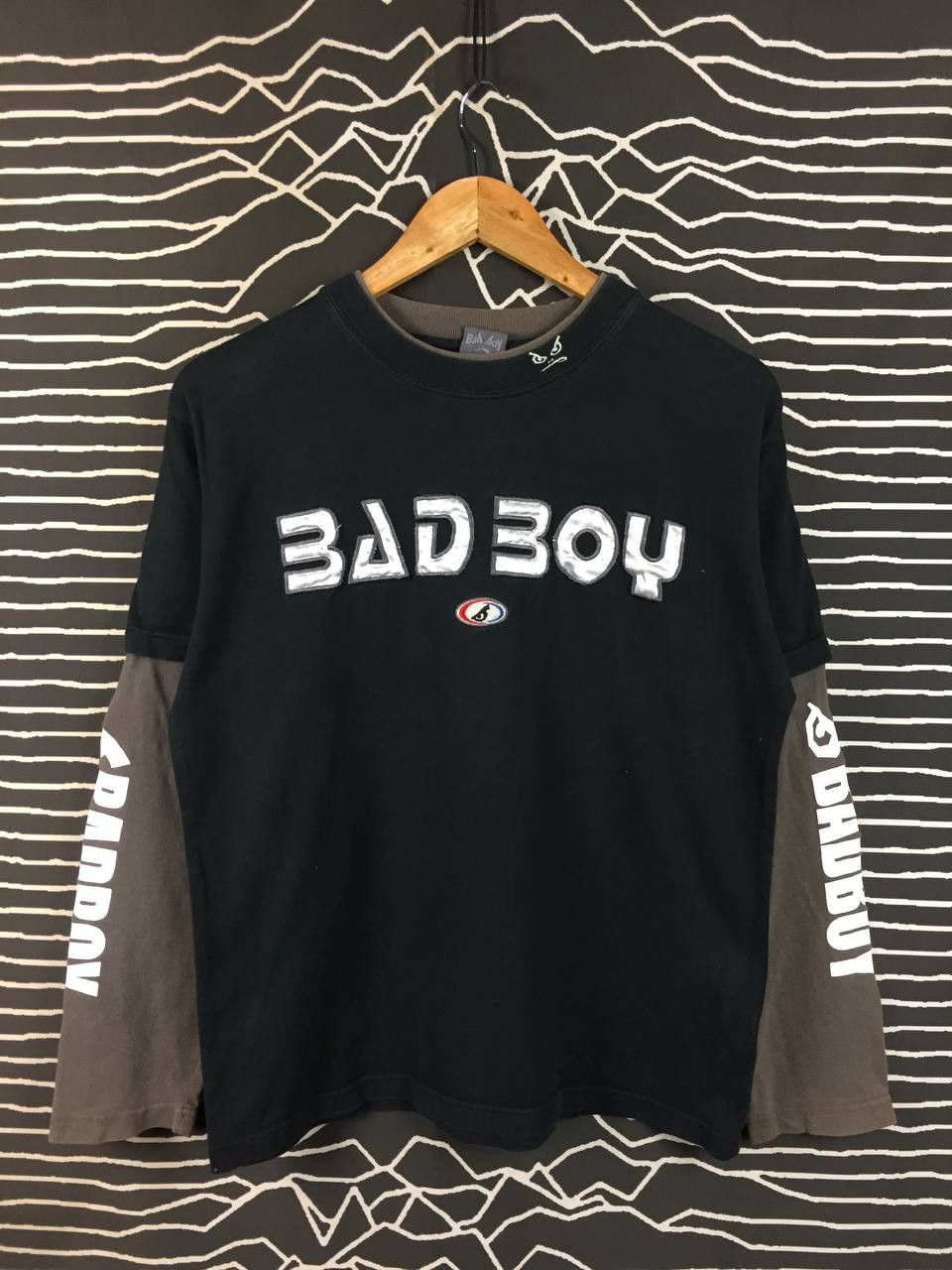 Vtg Bad Boy Skate MMA Aesthetic Long Sleeve Faux Layer Tee