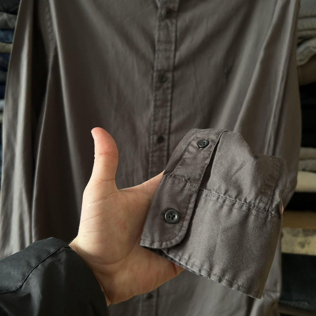Allsaints Designer Allsaints Small Logo Brown hype y2k button shirt Size US L / EU 52-54 / 3 - 6 Thumbnail