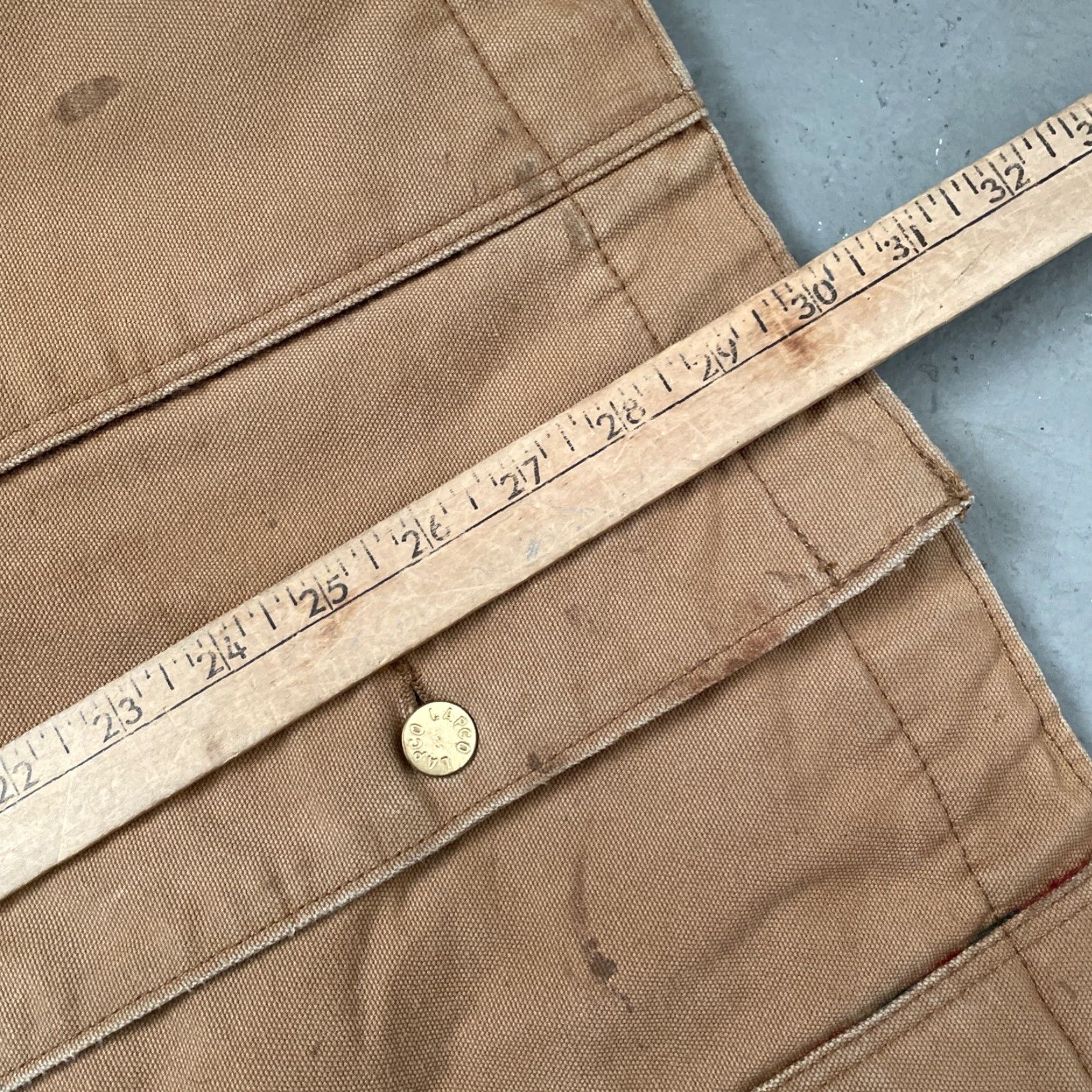 Vintage VINTAGE Lapco Canvas Southwestern Blanket Lined Chore Work Jacket 42R Brown USA 80s 90s? Unisex Adults Jacket Mens Womens Size US XS / EU 42 / 0 - 6 Thumbnail