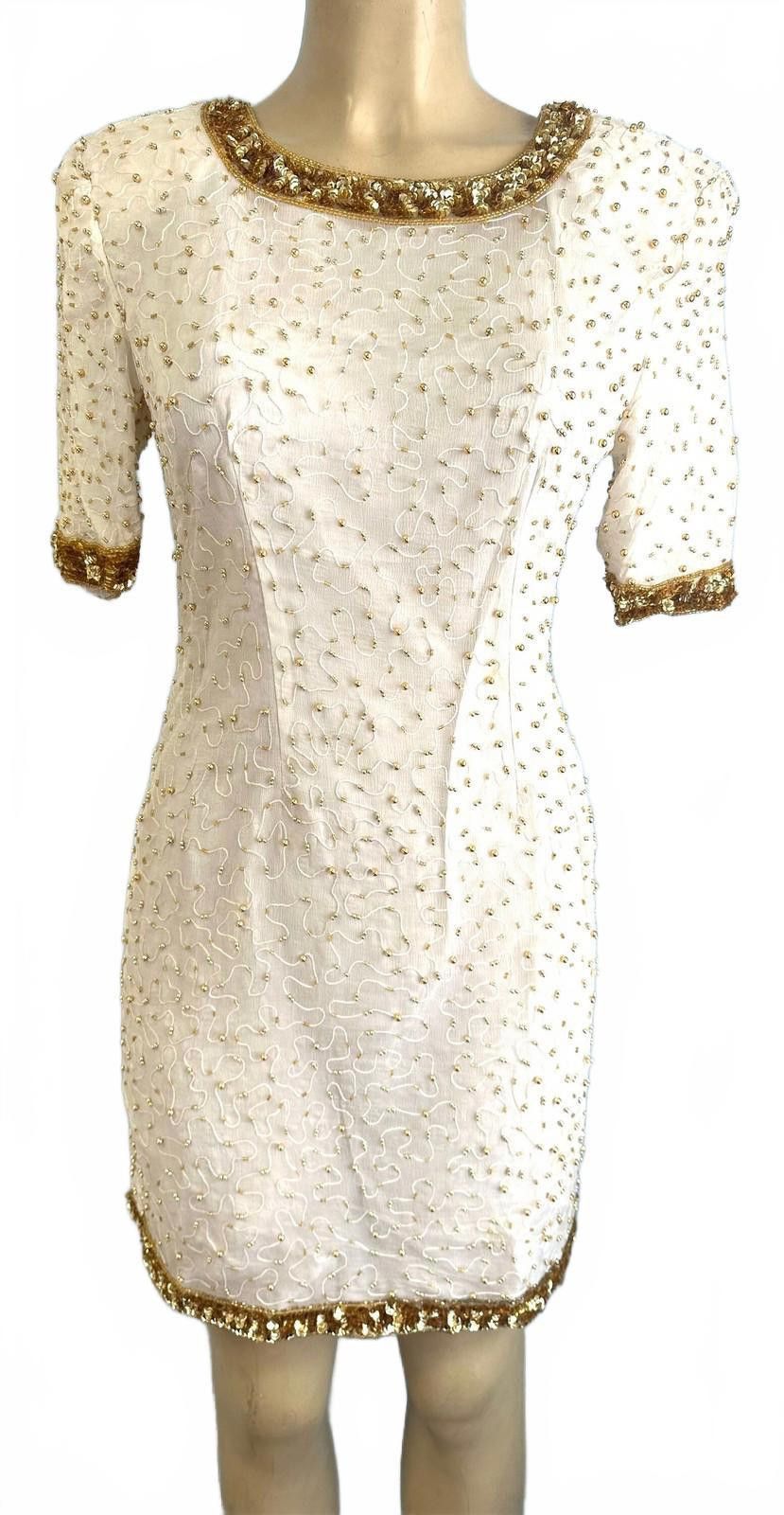 Other Sequin Dress White Gold size 10 only Size L / US 10 / IT 46 - 1 Thumbnail