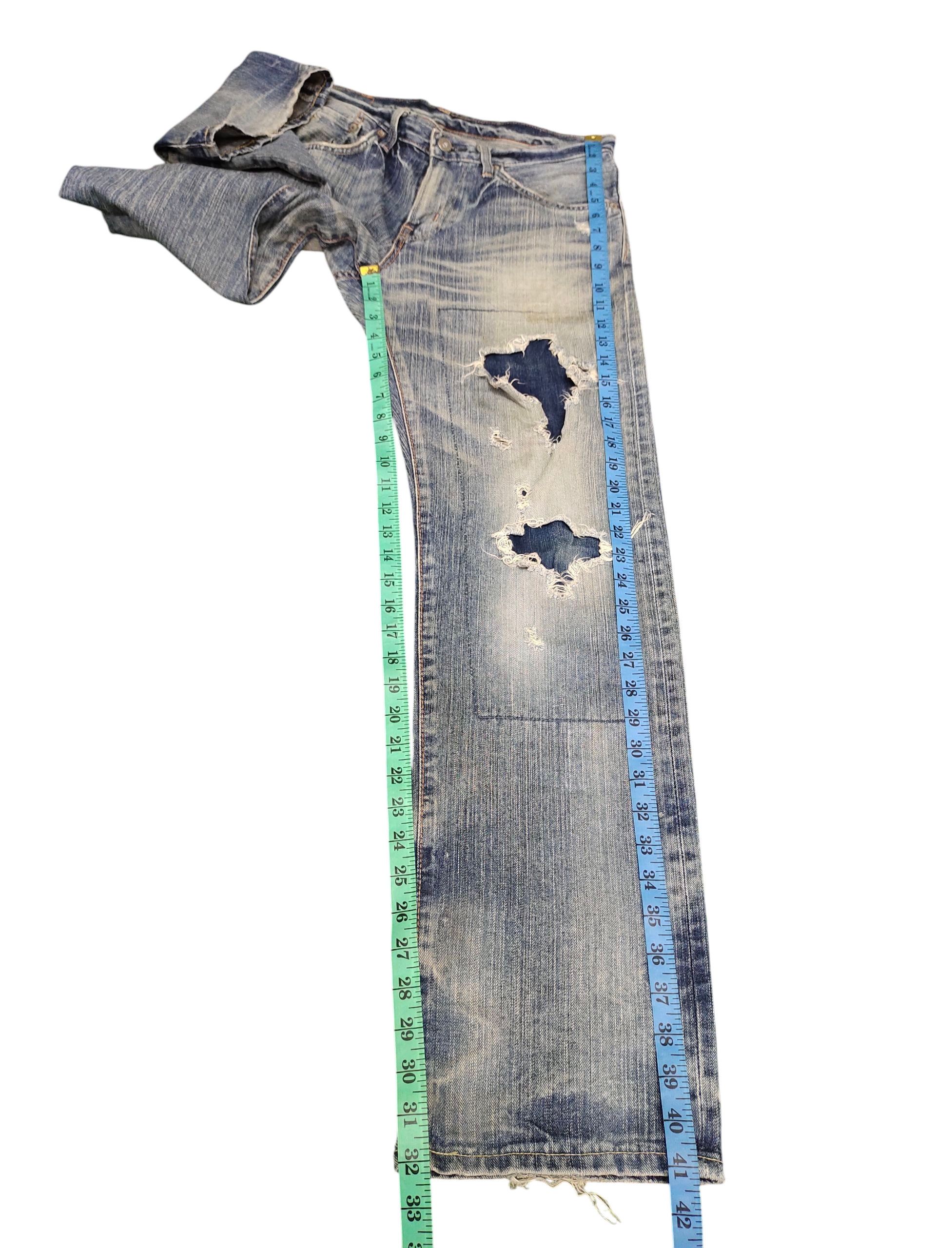 Kapital Vintage 90s Edwin Boro Patchwork Clawmark Distress Jeans Size US 30 / EU 46 - 17 Thumbnail