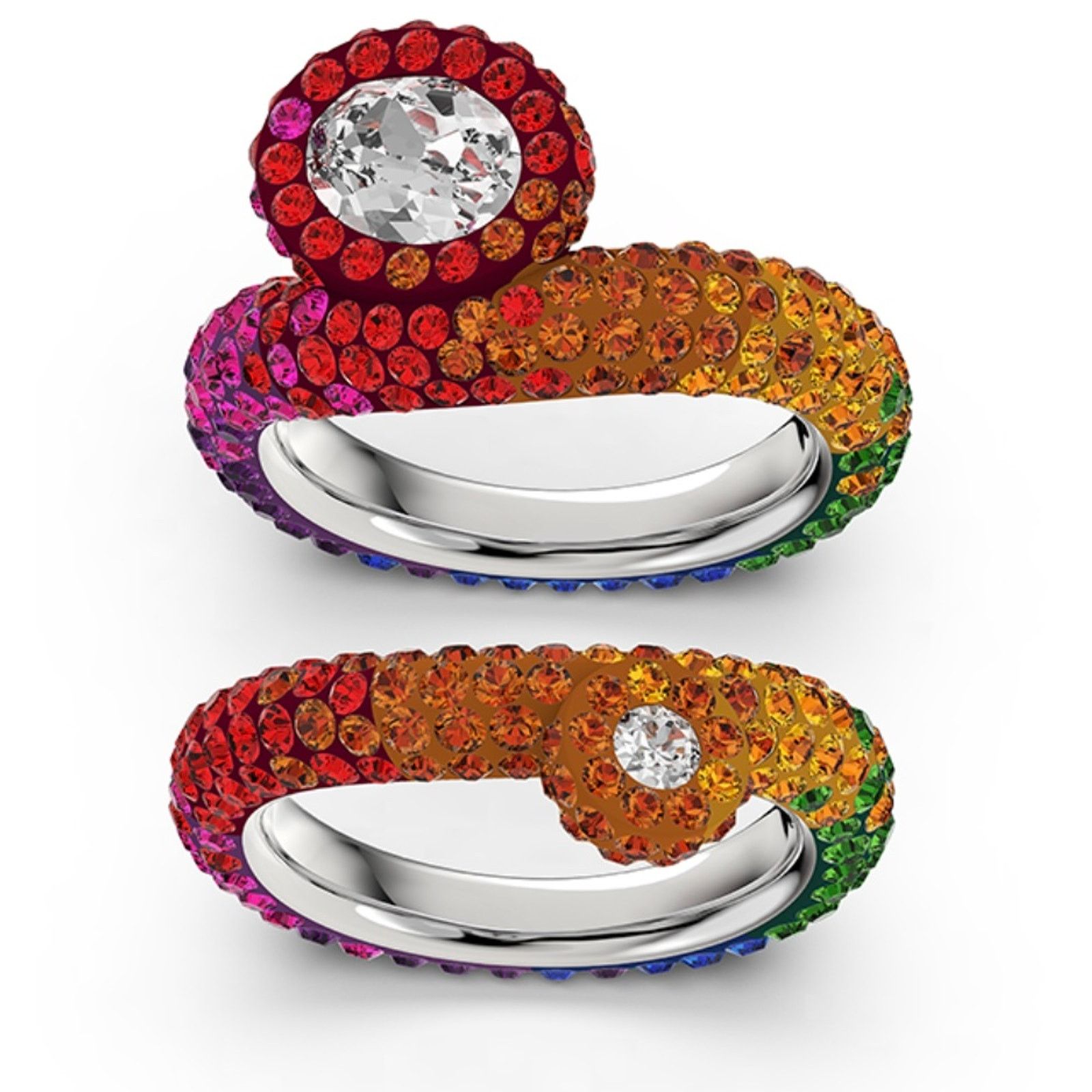 Swarovski Swarovski Atelier Tigris ring Set (2)size 55/7 Multicolored Size ONE SIZE - 2 Thumbnail