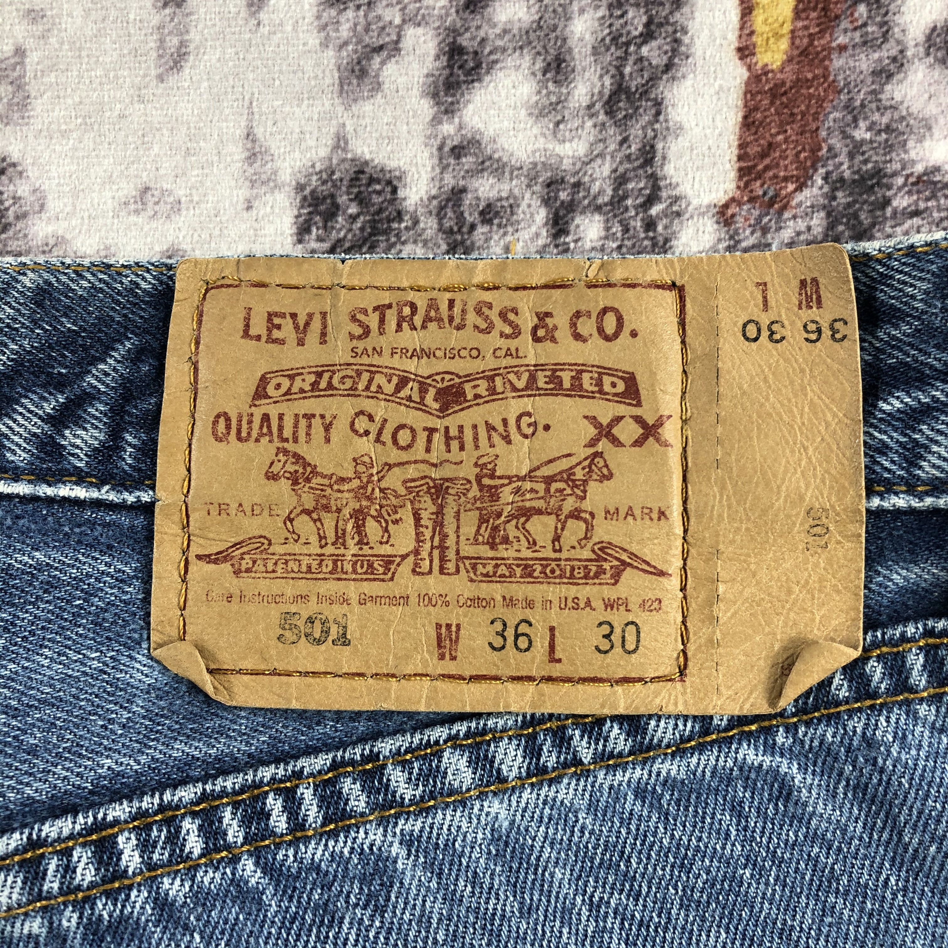Levi's 90s Vintage Blue Wash Levis 501 Jeans-JM2747 Size US 36 / EU 52 - 7 Thumbnail