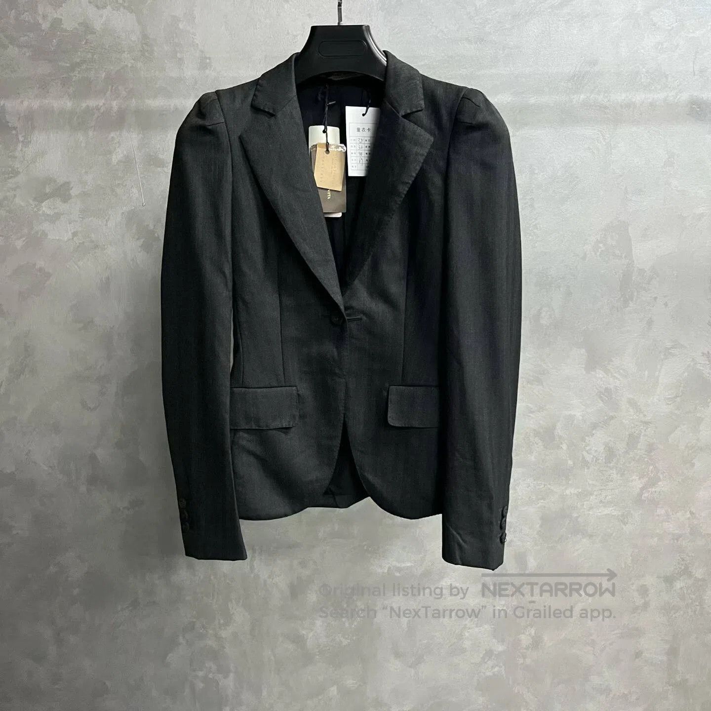 Bottega Veneta Bottega Veneta Dark gray solid-colored business blazers| Size 38R - 1 Thumbnail