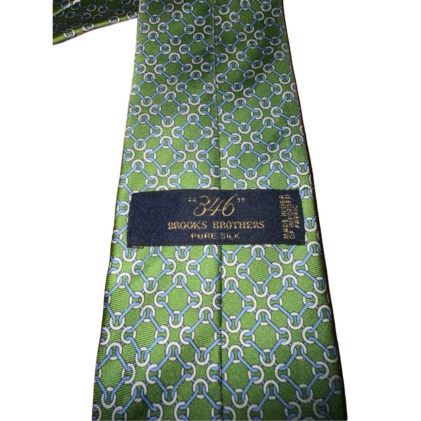 Brooks Brothers Brooks Brothers Lime Green Horse bit Print Handmade 100% Sil Size ONE SIZE - 2 Thumbnail