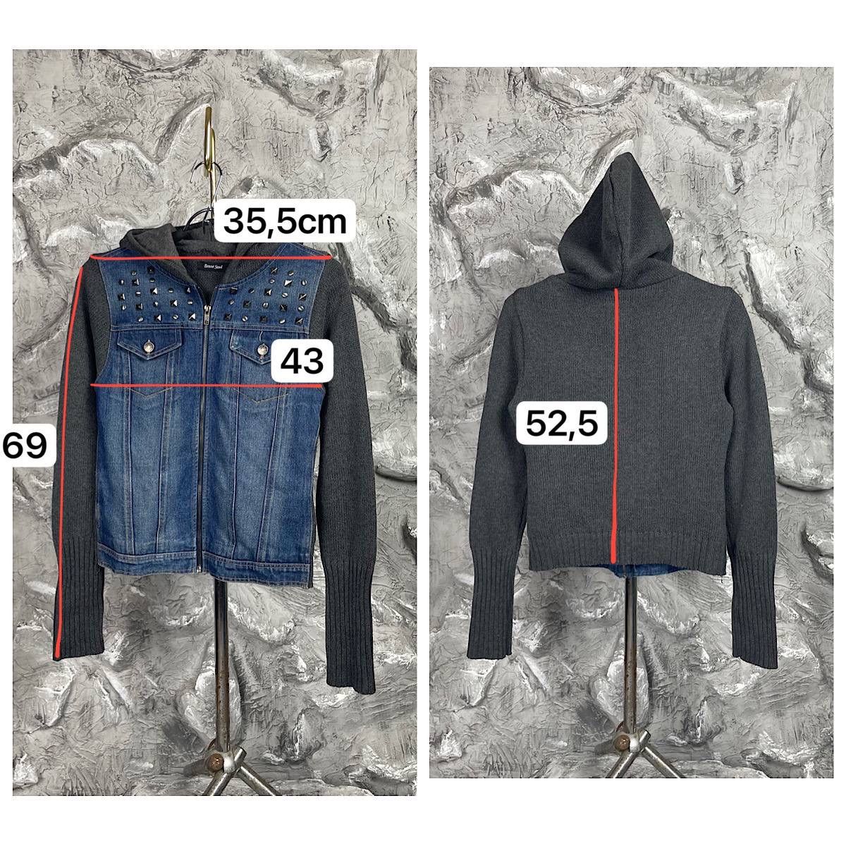 14th Addiction × Japanese Brand × Seditionaries Y2K Vintage Punk Metal Rivets Knit/Denim Zip Jacket Size US S / EU 44-46 / 1 - 5 Thumbnail