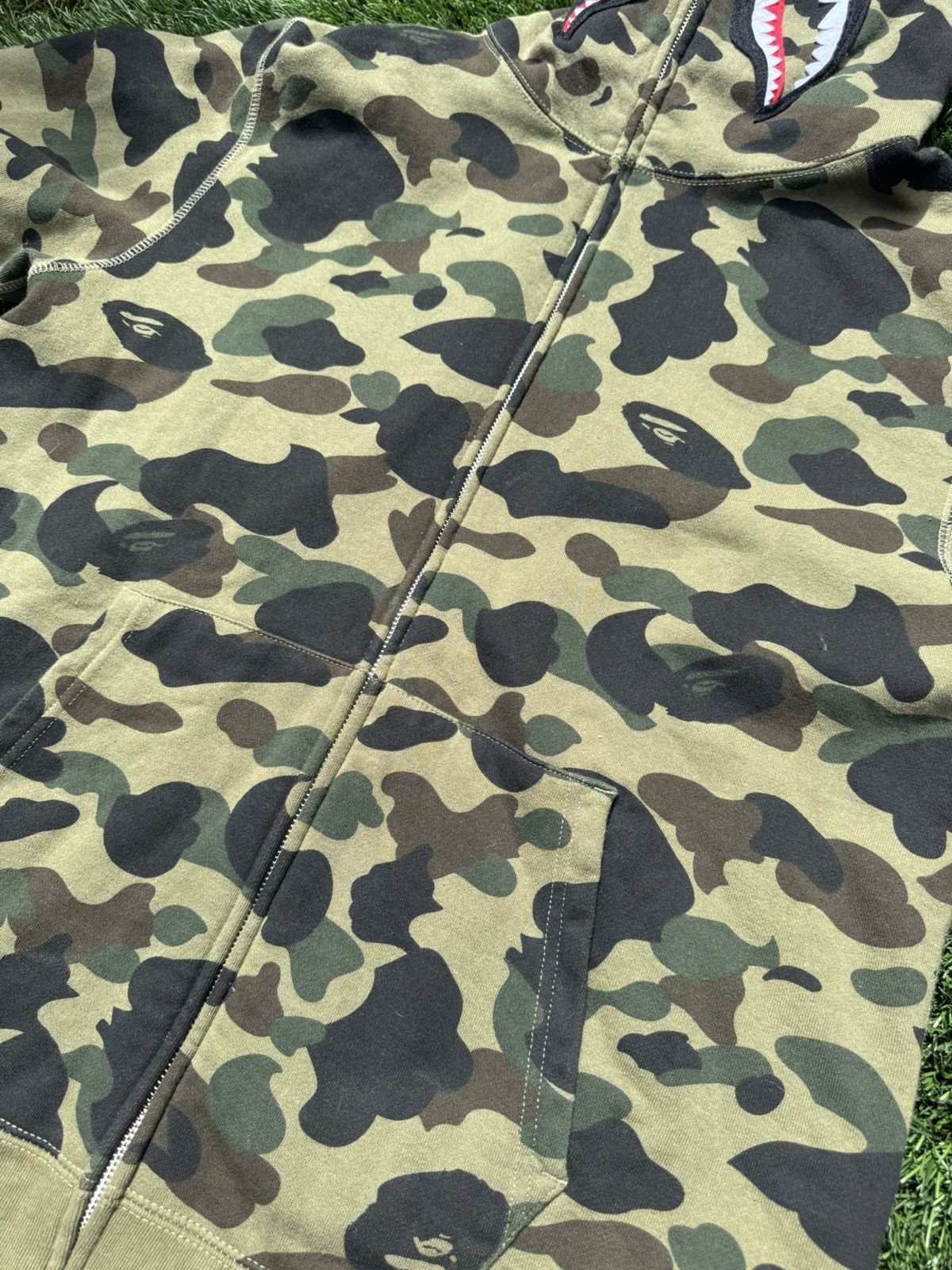 Bape BAPE Camo PONR Shark Full Zip Hoodie Size US XL / EU 56 / 4 - 3 Thumbnail
