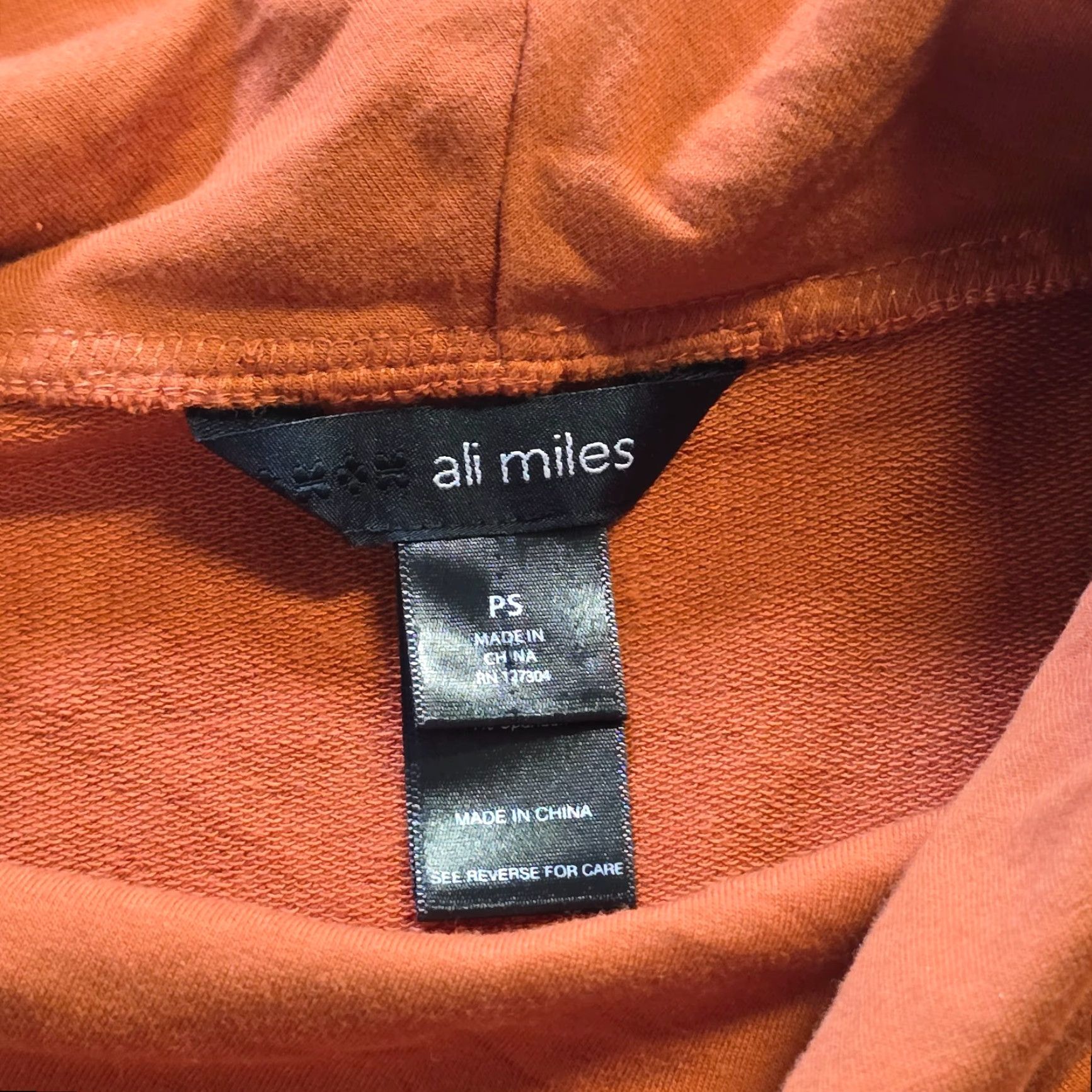 Vintage Ali Miles Top Womens Medium Orange Cowl Neck Stretch Casual Blouse Shirt Knit 3/4 Sleeve Regular Popular Size M / US 6-8 / IT 42-44 - 5 Thumbnail