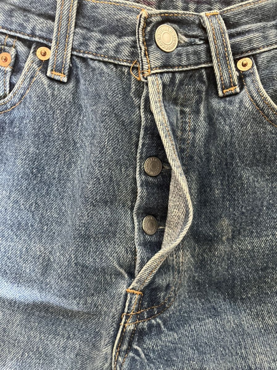 Levi's × Levi's Vintage Clothing Vintage authentic 90s American made Levi's 501 blue jeans Size 29" - 3 Thumbnail