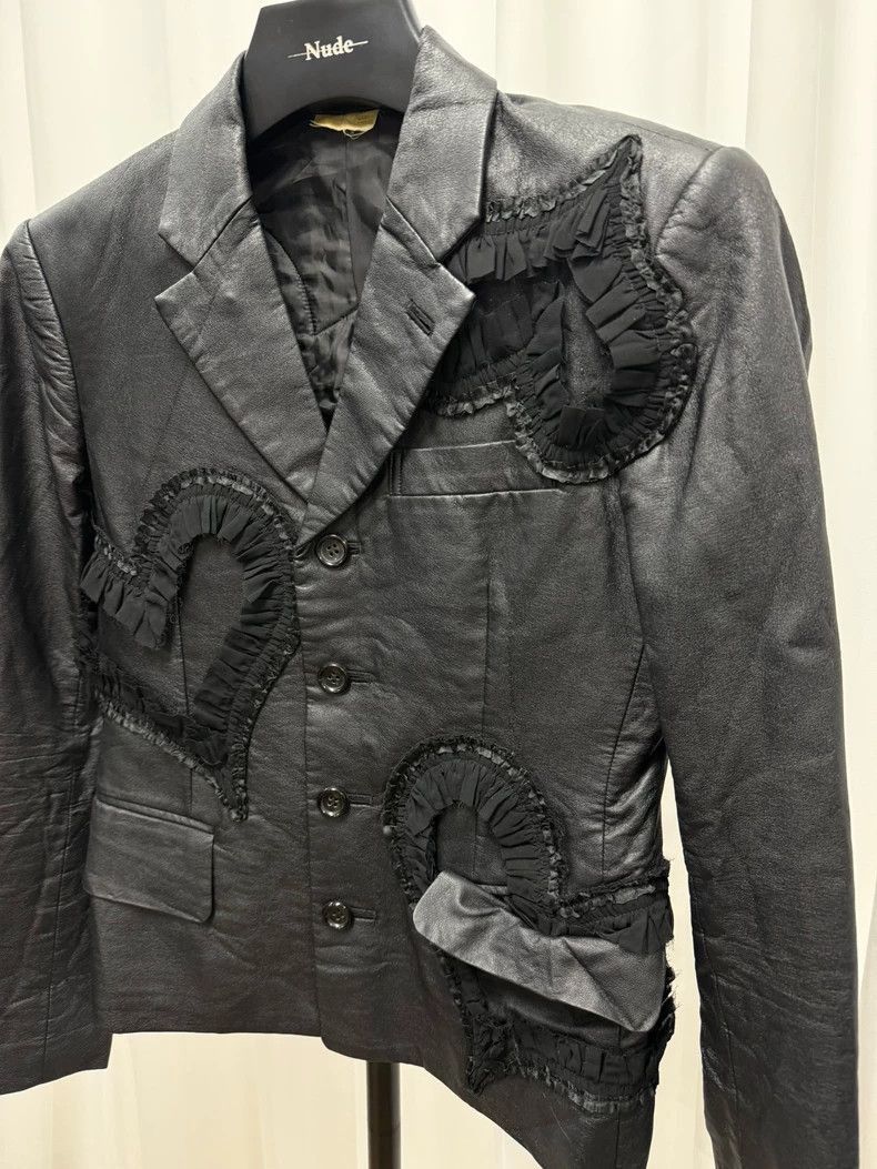 Undercover Comme des Garcons Heart Patch Leather Blazer-2505 Size US XS / EU 42 / 0 - 2 Thumbnail