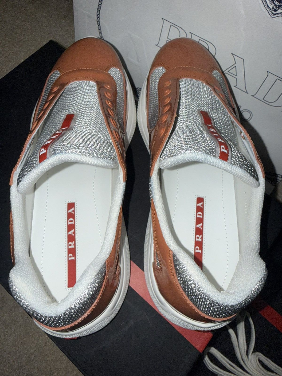 Prada Orange Prada American Cup Sneakers Size US 10 / EU 43 - 3 Thumbnail